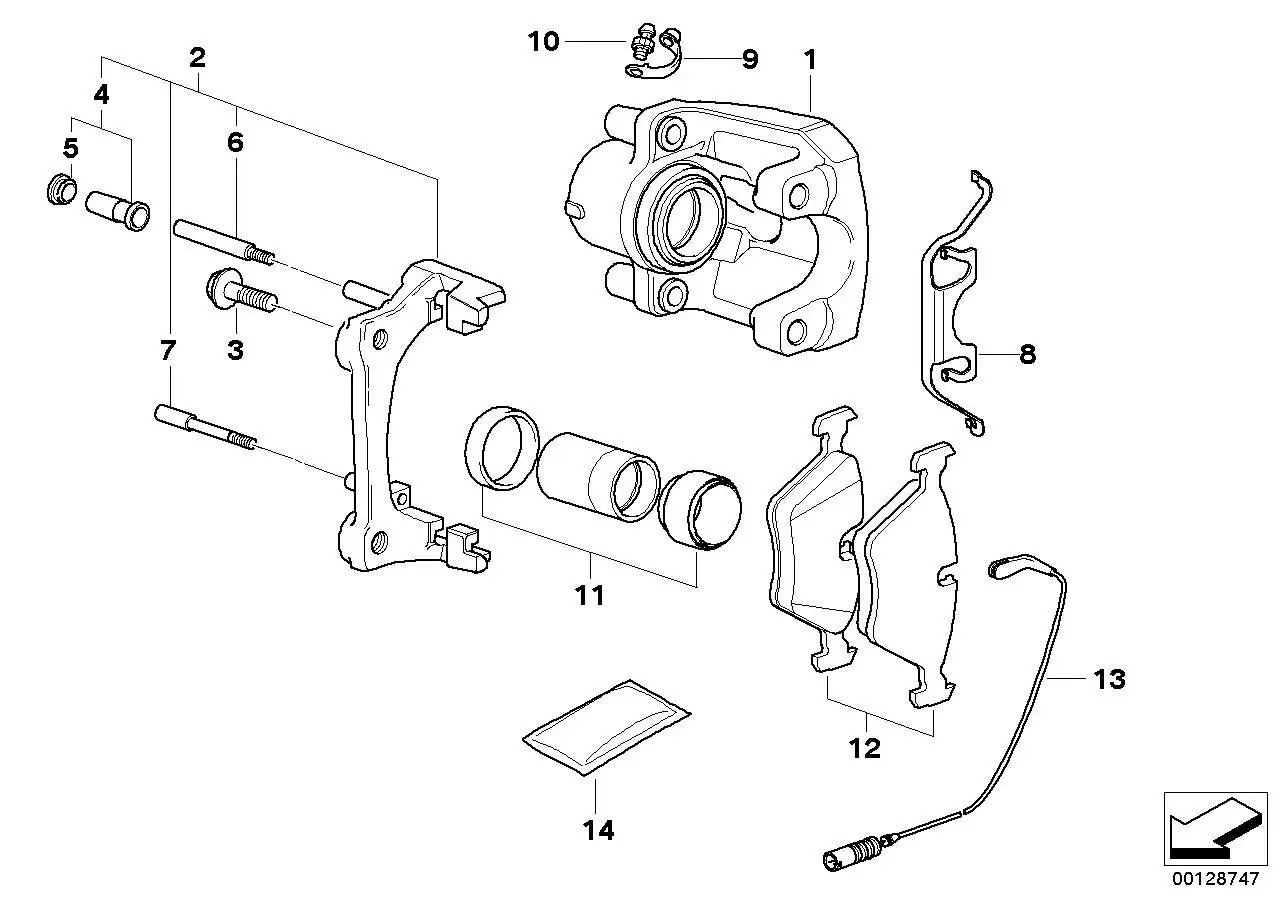 BMW Bremssattelgehäuse rechts E60 E61 E63 E64 E65 E66 34116753660