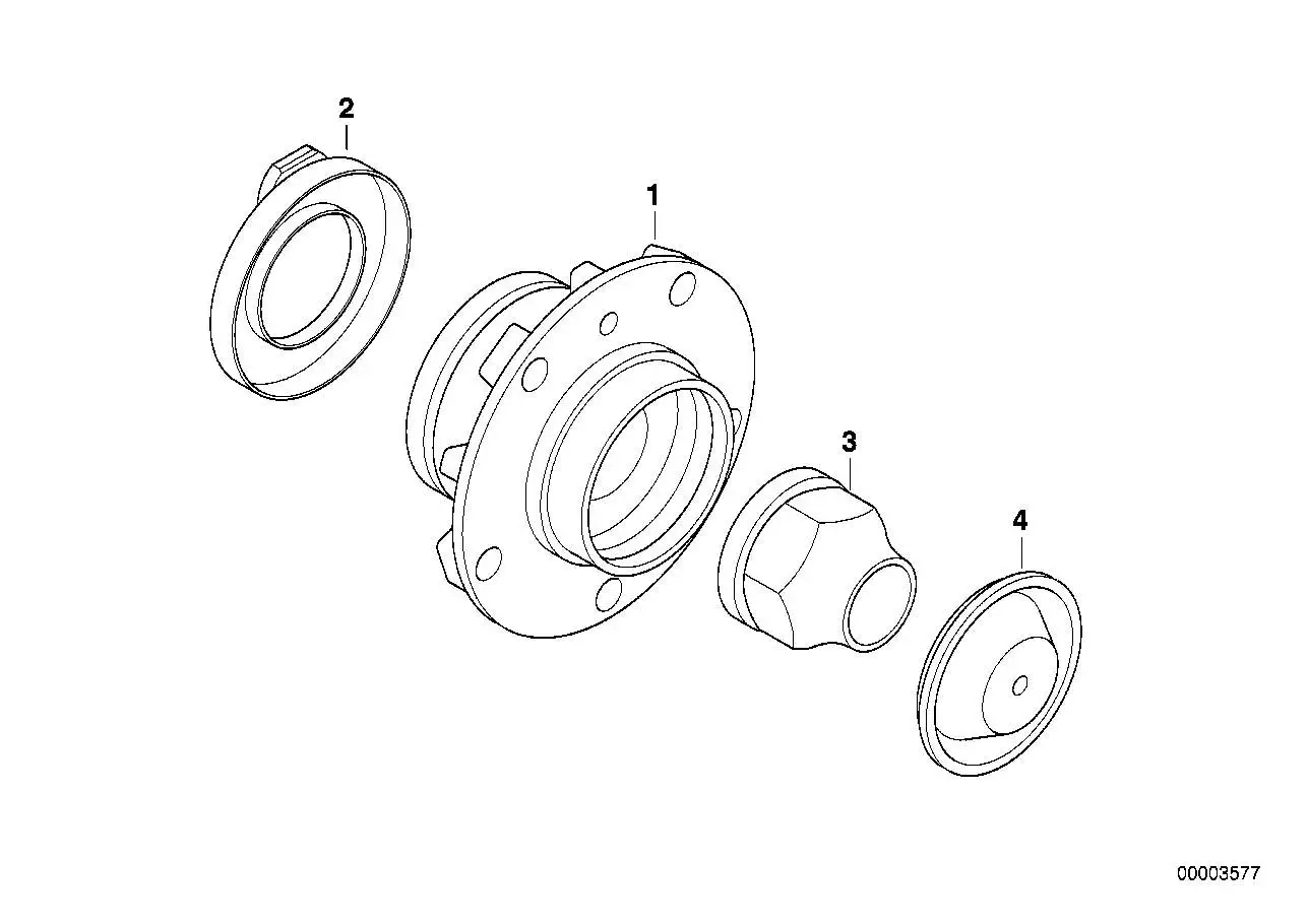 BMW Radnabe mit Lager vorne E38 31221092519 - 7er E38