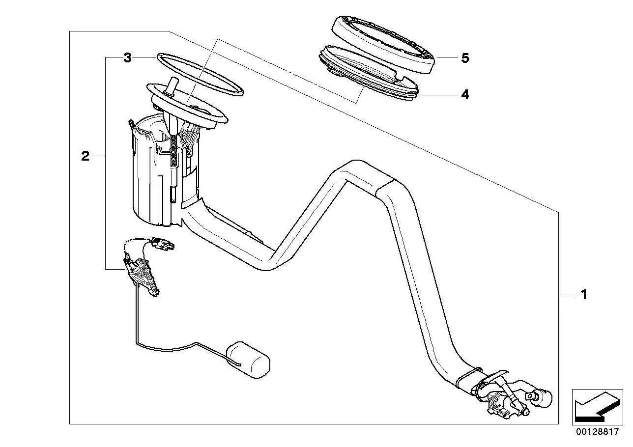 BMW Füllstandsgeber rechts E60 E61 E63 E64 16146765824 - 5er E60