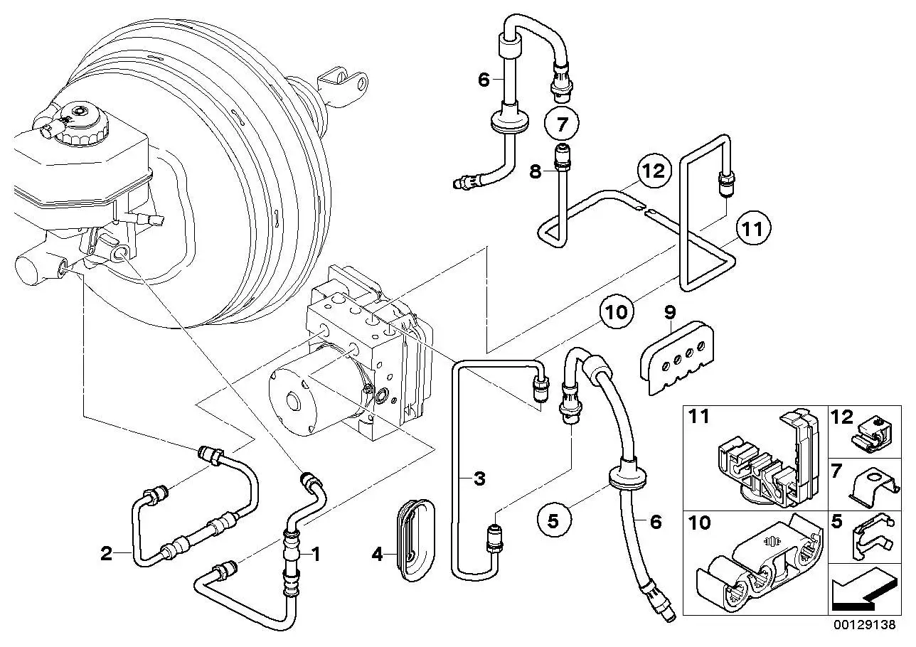BMW Rohrleitung E12 E21 E28 E30 E36 E83 34323412744 - Bildpositio