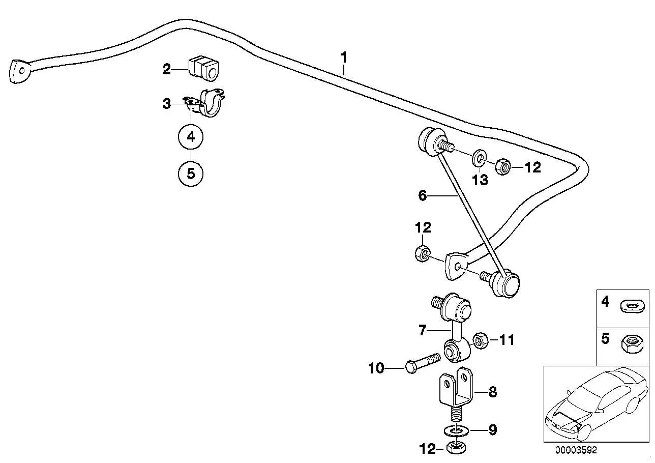 BMW Stabilisator vorn E36 31351138338