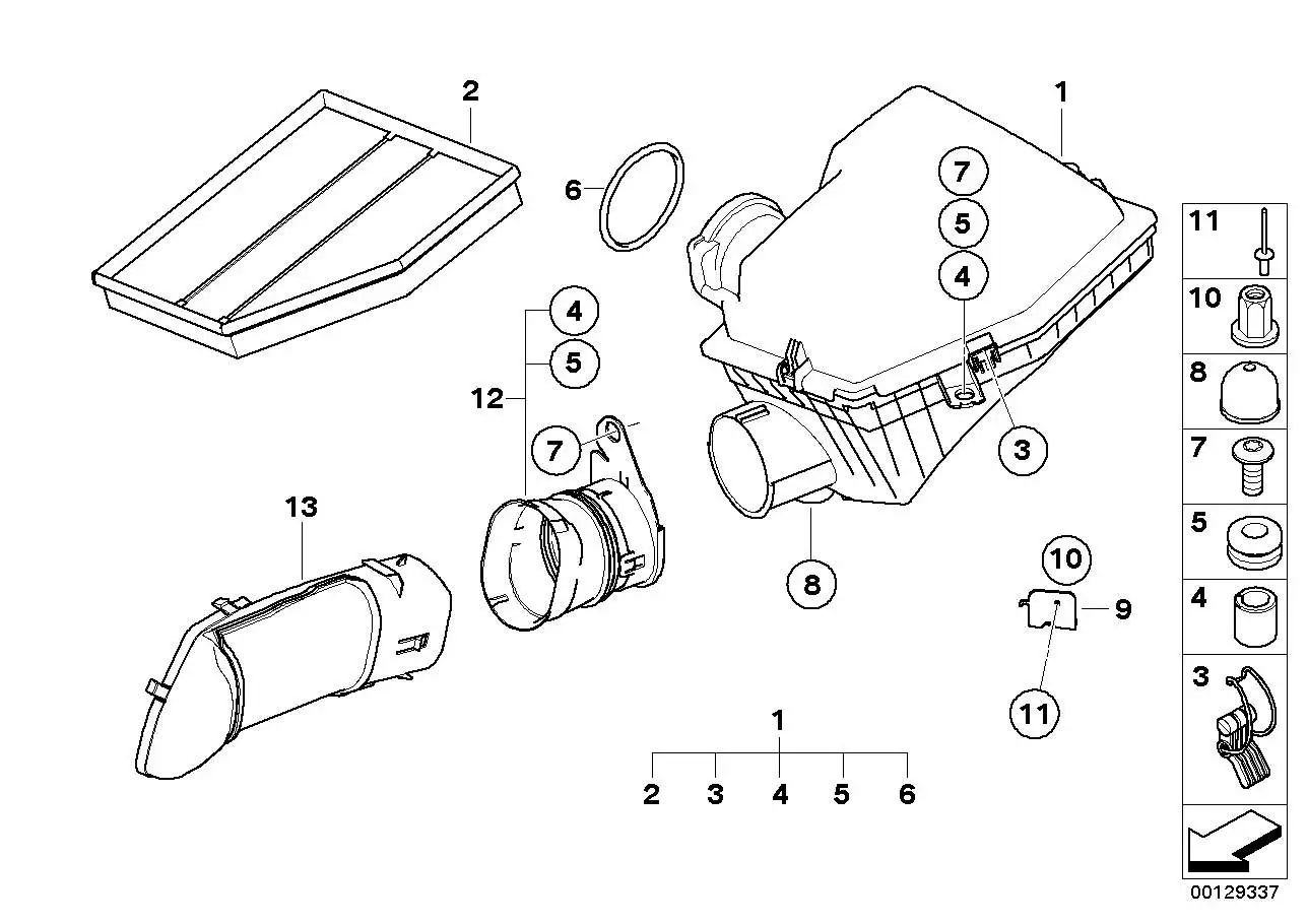 BMW Ansauggeräuschdämpfer E60 E61 E63 E64 13717521020
