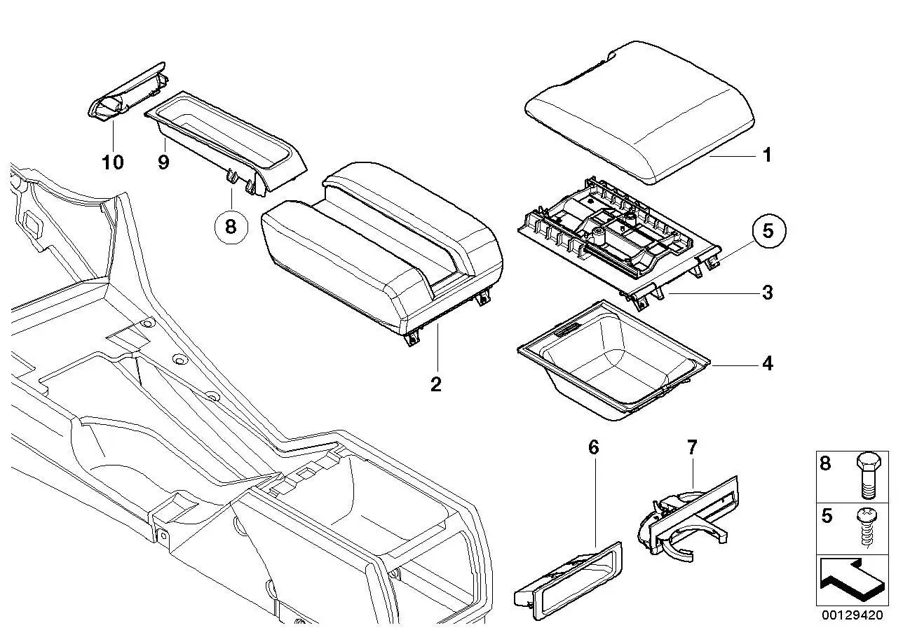 BMW Mittelarmlehne Telefon E39 51168213881 - 5er E39
