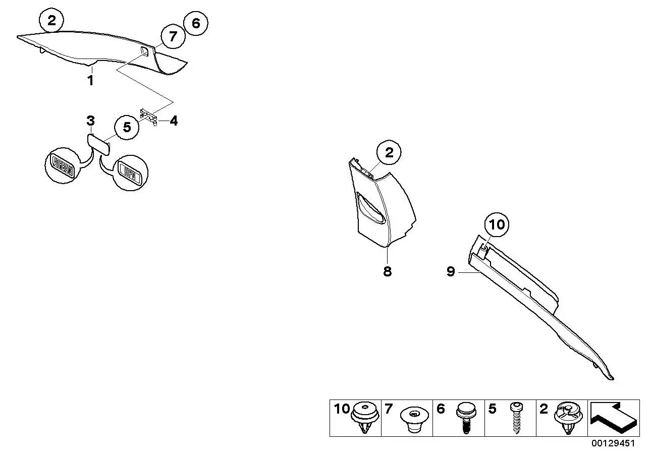 BMW Blende B-Säule links E63 51437898397