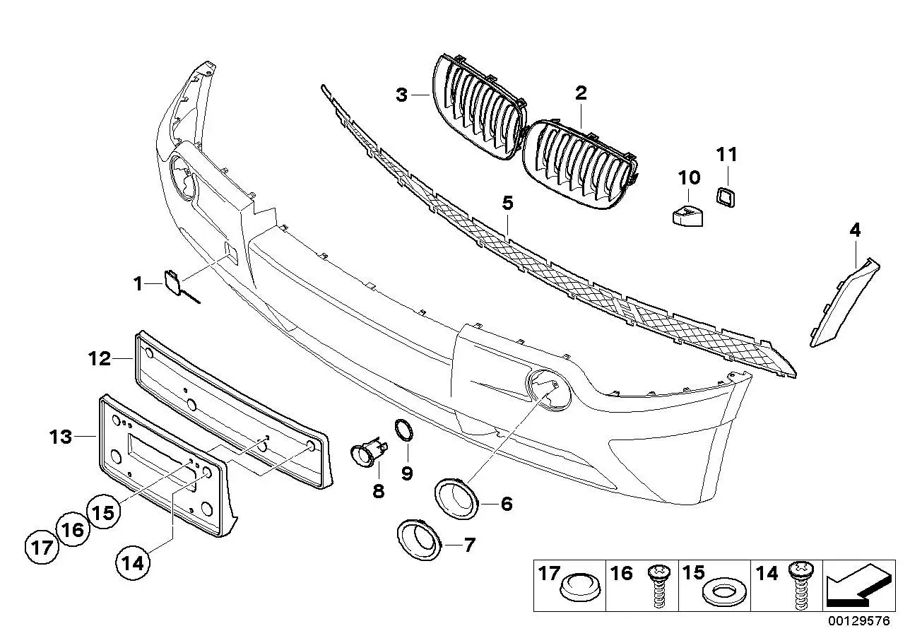 BMW Blende Nebelscheinwerfer rechts E83 51113400912 - Bildpositio
