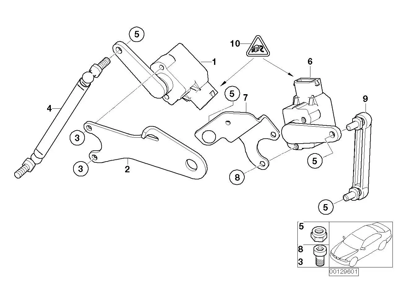 BMW Halter Höhenstandssensor rechts E60 E61 E63 E64 37146763524 -