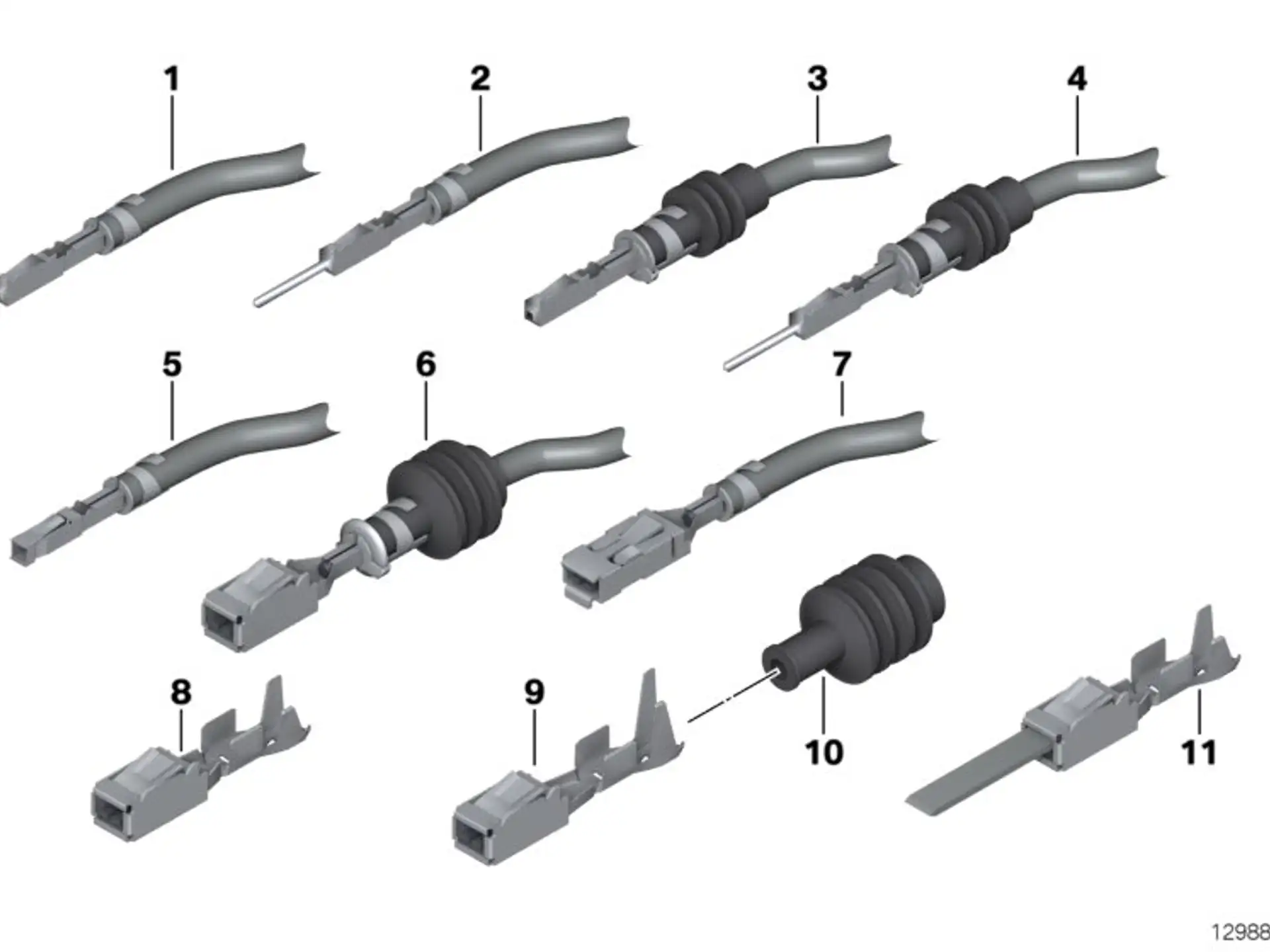BMW Buchsenkontakt MQS mit Kabel E36 E38 E39 E46 E52 E53 E60 E61 E63 E64 E65 E66 E70 E71 E72 E81 E82 E83 E84 E85 E86 E87 E88 E89 E90 E91 E92 E93 F20 F21 F25 F30 F31 F32 F34 I01 I12 I15 R50 R52 R53 61130005201