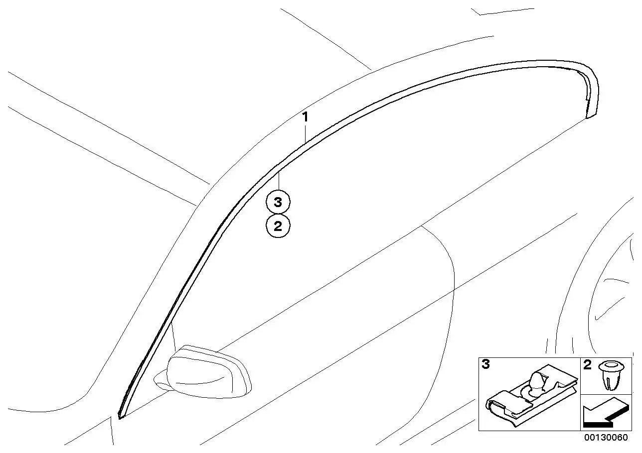 BMW Leiste Dachrahmen rechts E63 51767008584 - Bildposition 01