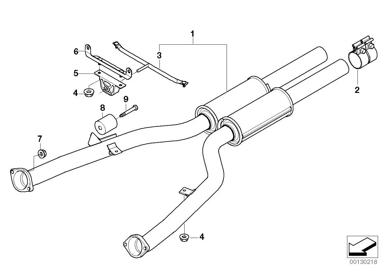 BMW Abgasrohre mit Vorschalldämpfer E60 E61 18307544262