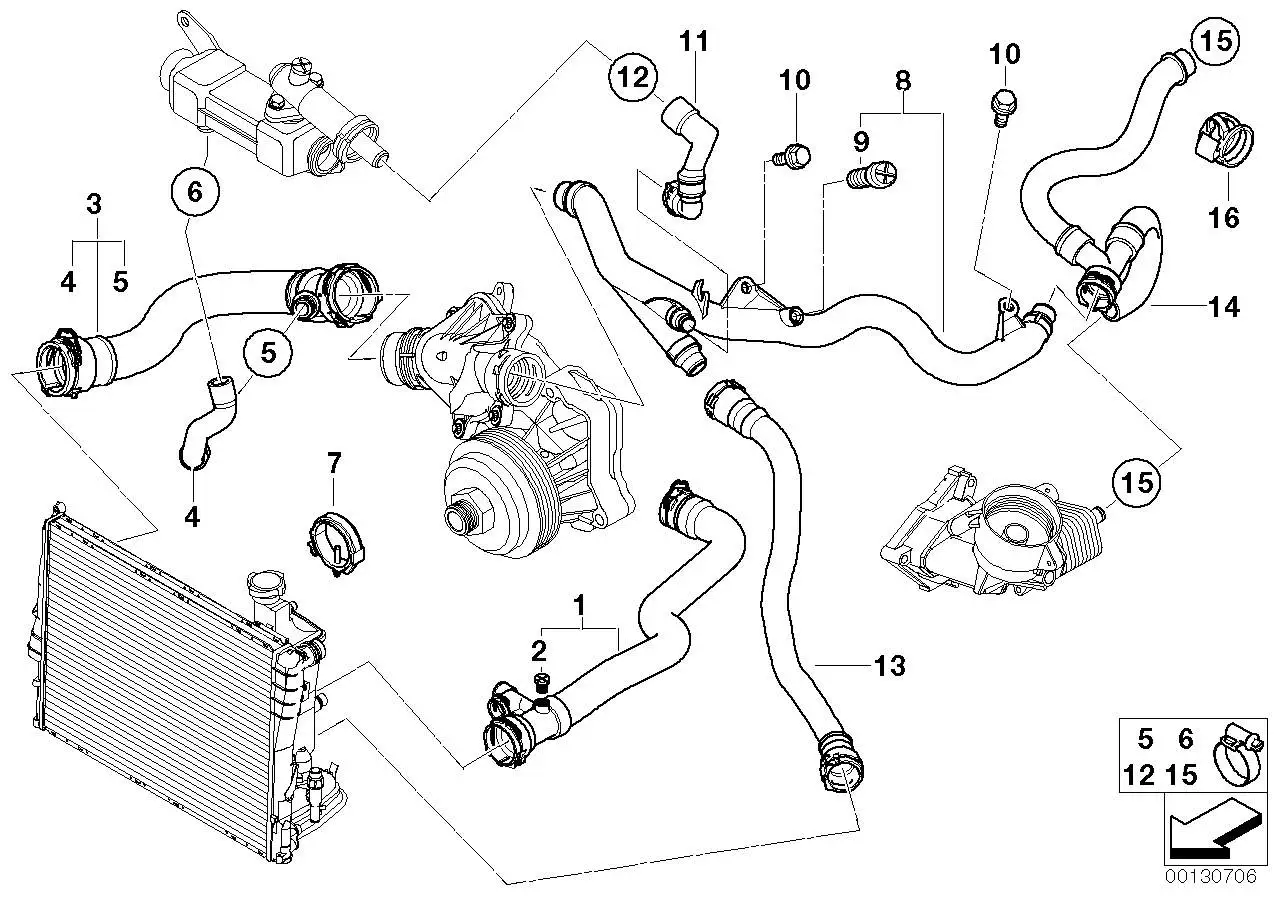 BMW Wasserschlauch E46 11537787916