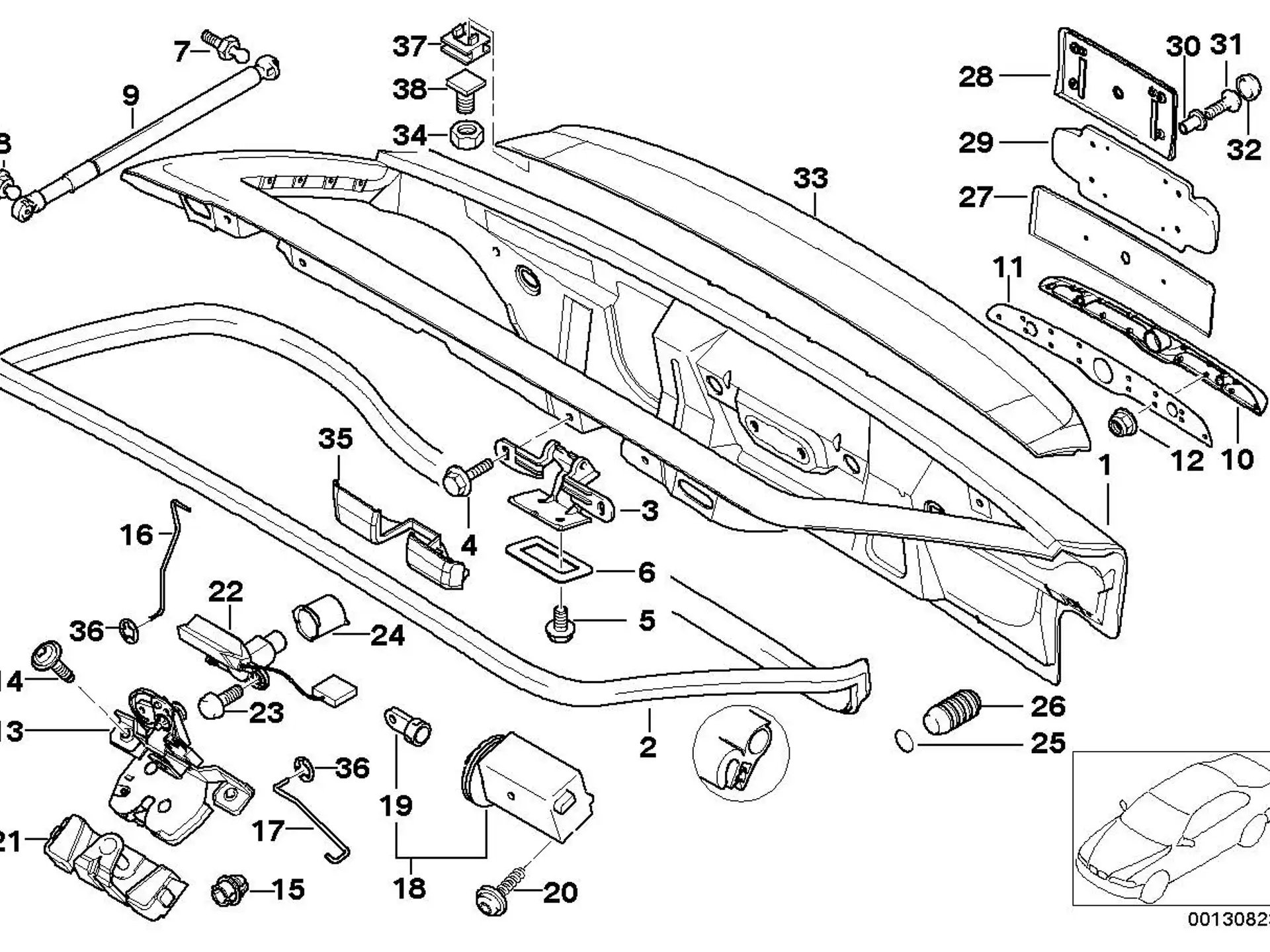 BMW Dichtung Griffleiste Heckklappe 51228401010