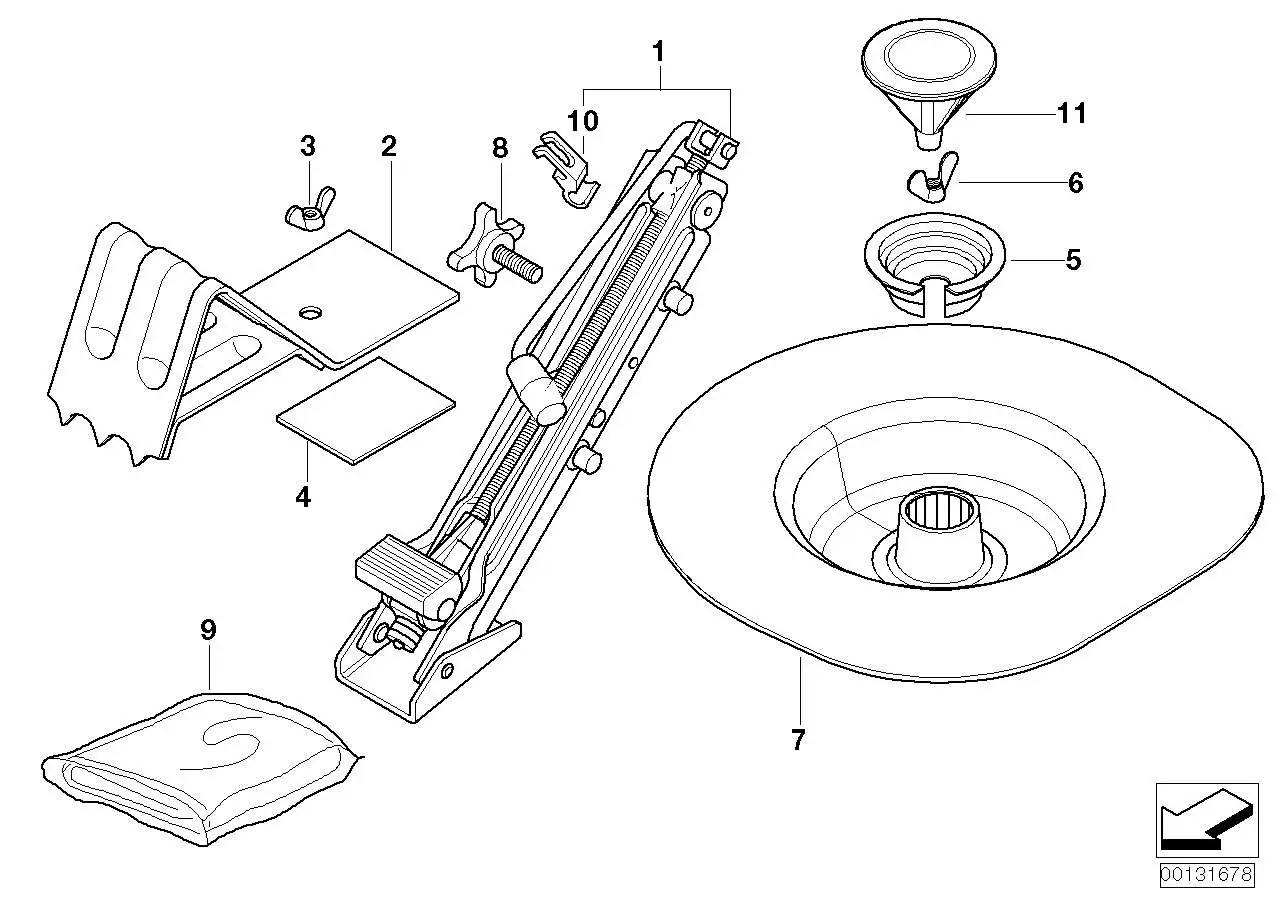 BMW Gelenkwagenheber Stahl E46 E60 E61 E63 E64 71126767944 - 3er,