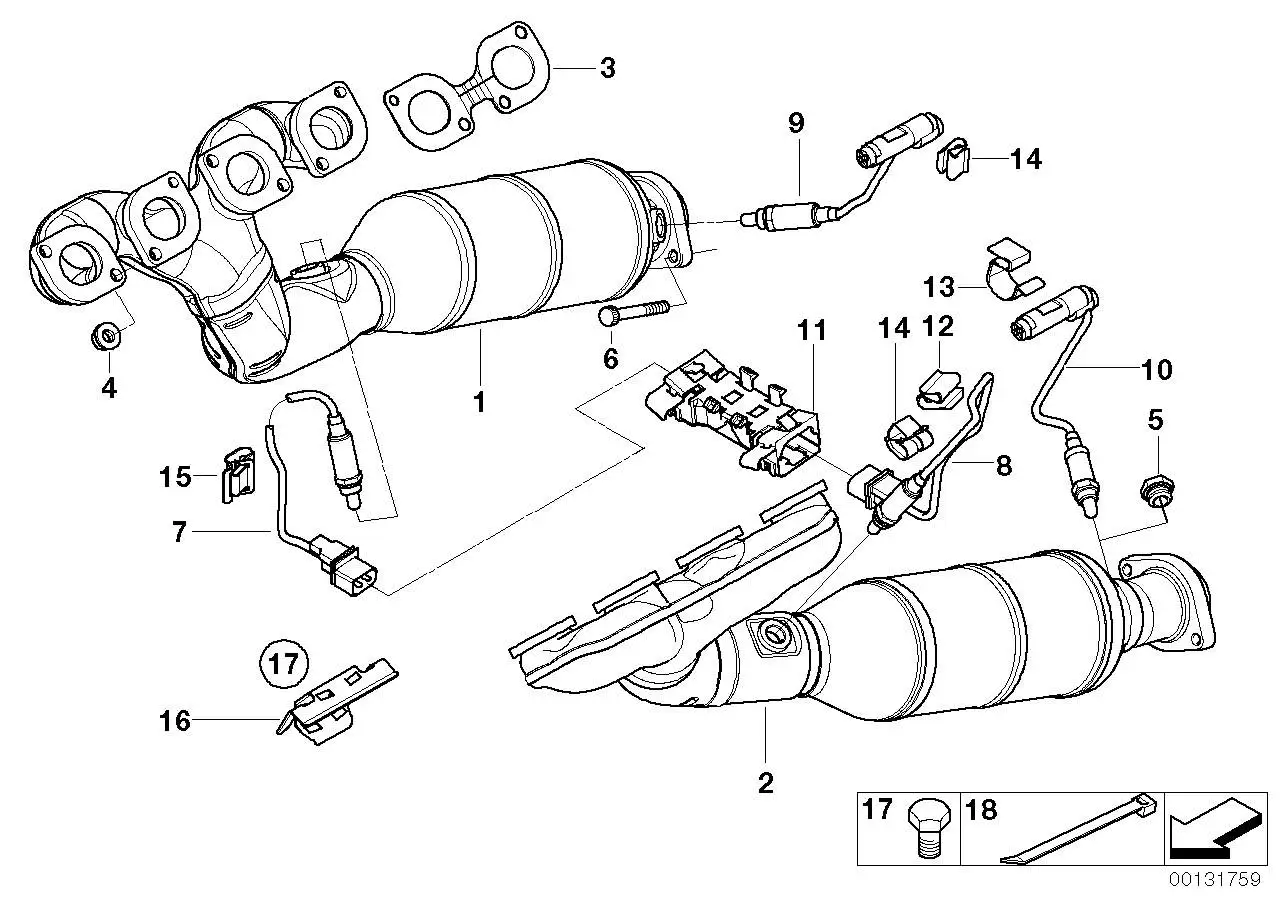 BMW Lambdasonde, grau E60 E61 E63 E64 11787512983 - Bildposition