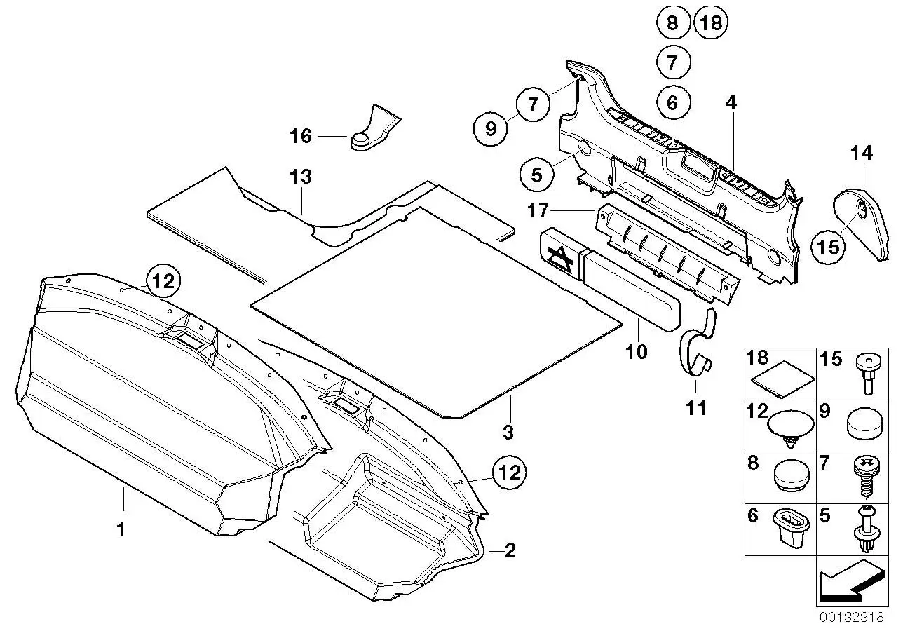 BMW Verkleidung Trennwand Gepäckraum 51478399497 - Bildposition 0