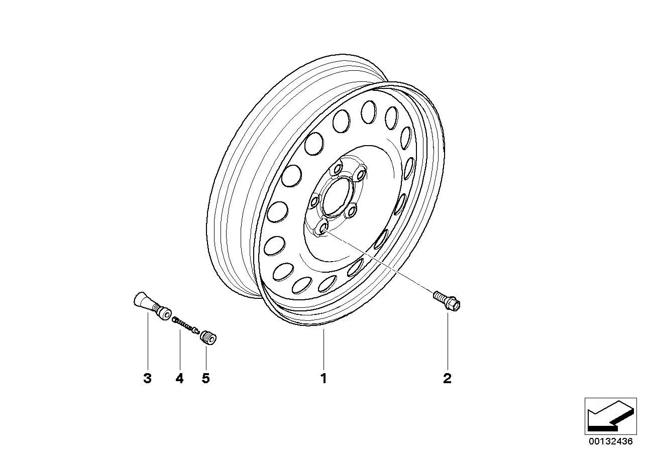 BMW Notrad Stahl schwarz E60 E61 E83 36116758778 - 5er, X3