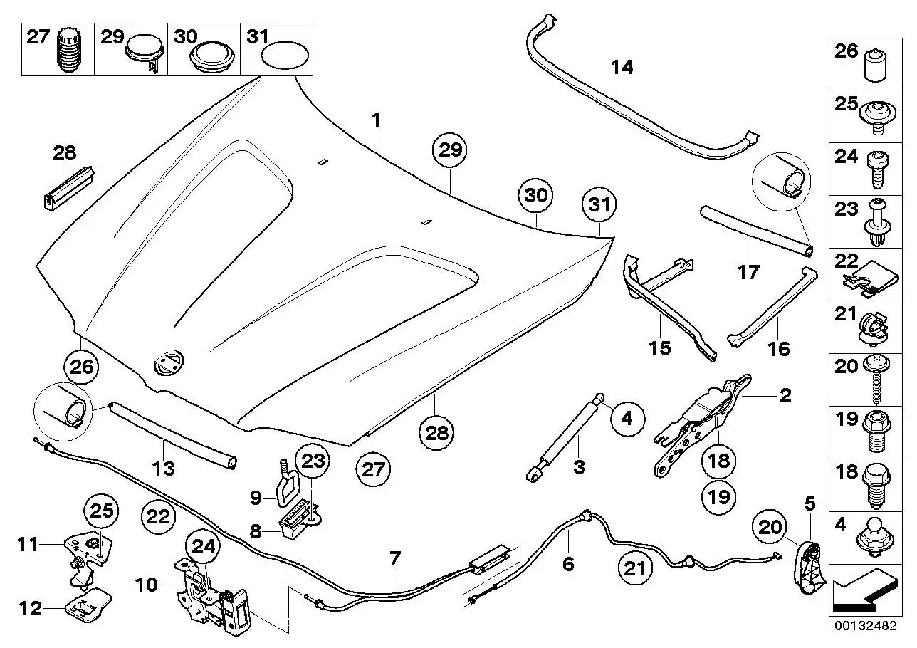 BMW Frontklappe E83 41003449411