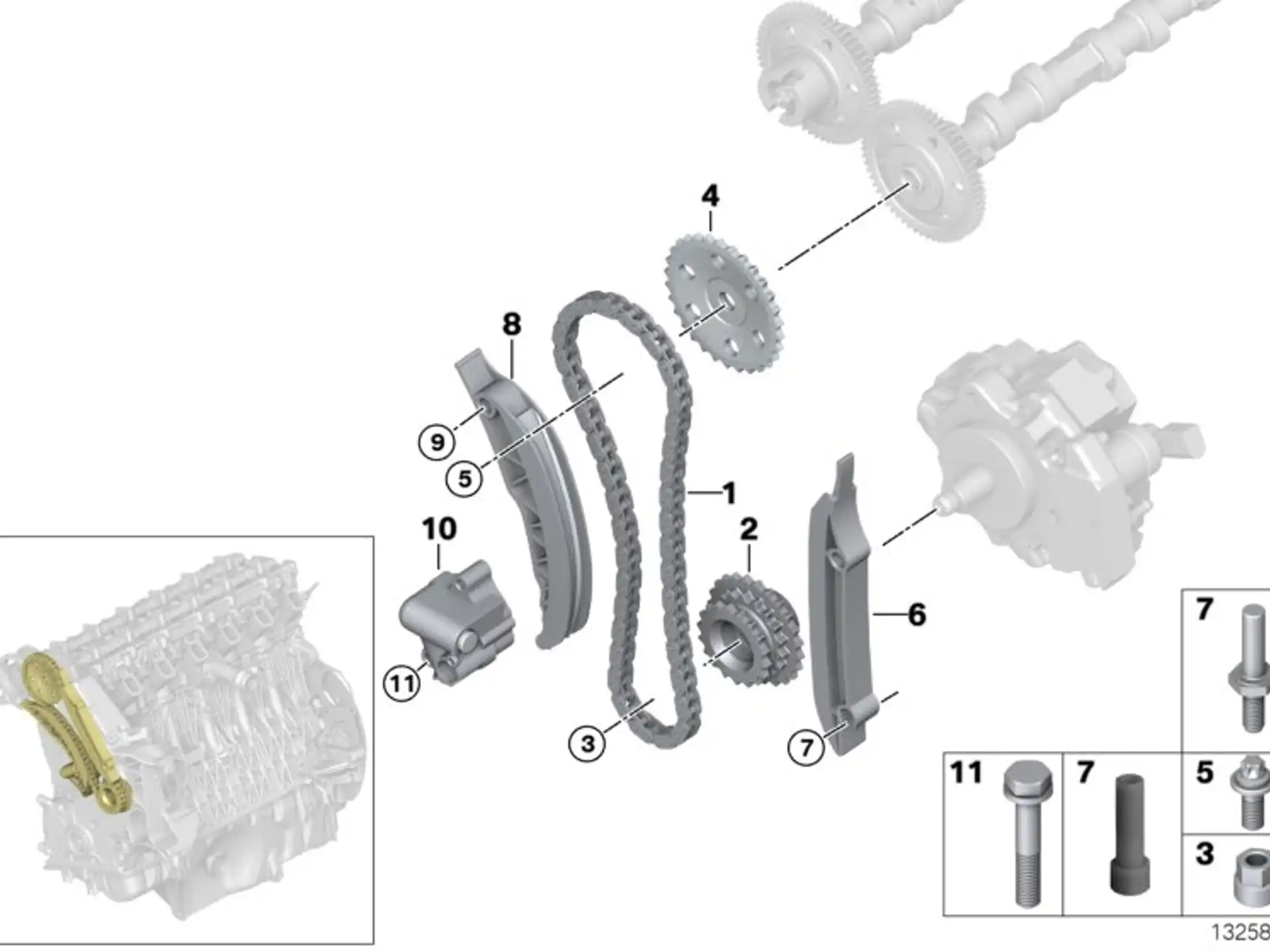 BMW Lagerbolzen E38 E39 E46 E53 E60 E61 E63 E64 E65 E66 E70 E71 E83 E87 E90 E91 E92 E93 11317806351