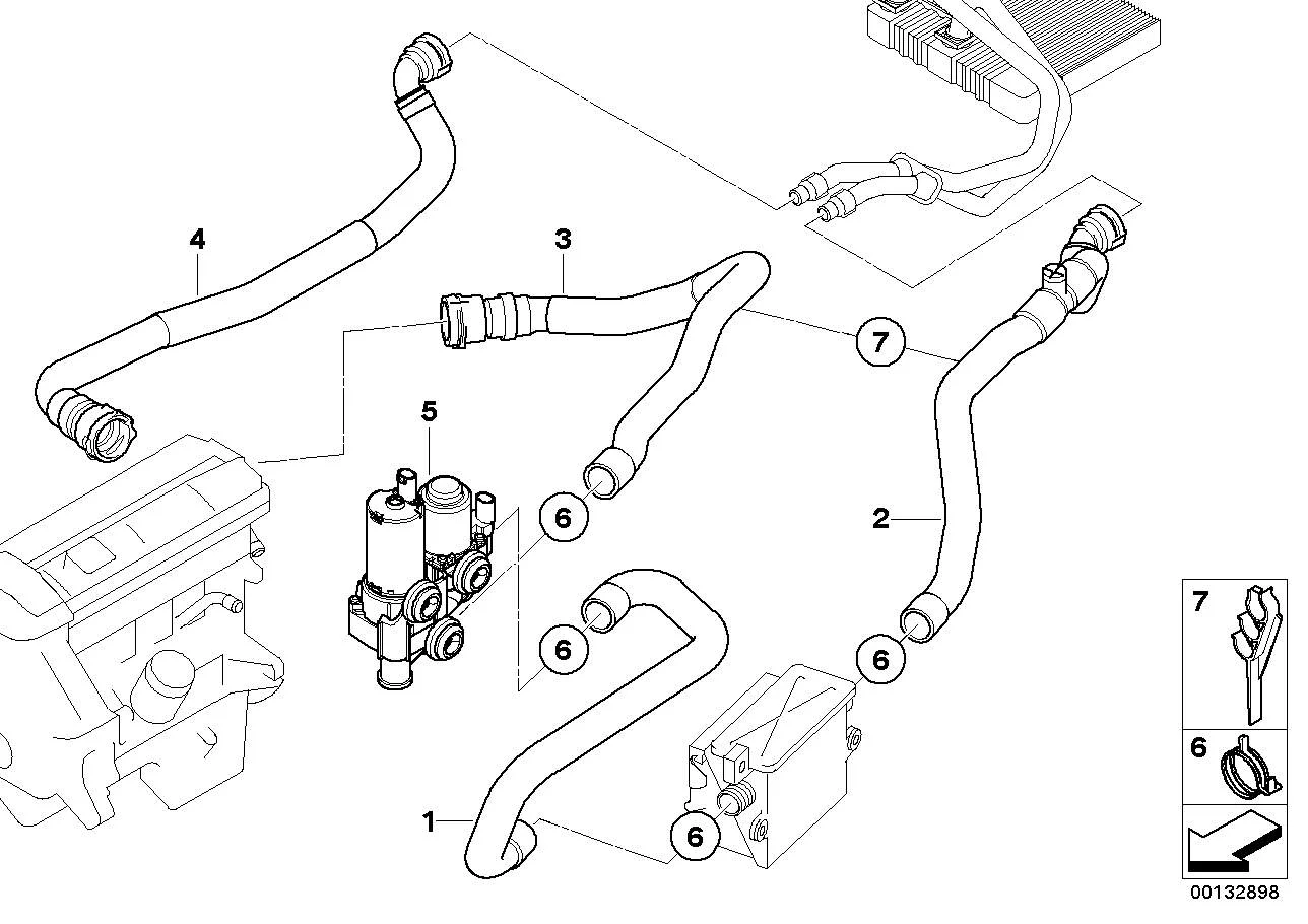 BMW Schlauch Motorvorlauf-Zusatzwasserpumpe E83 64213400407