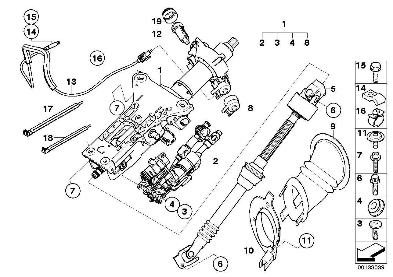 BMW Lenksäule elektr. verstellbar Interlock E60 E61 E63 E64 32306