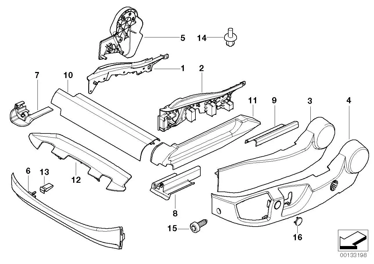 BMW Bedienteil Sitzhöhenverstellung links E60 E61 E70 E71 F07 F10