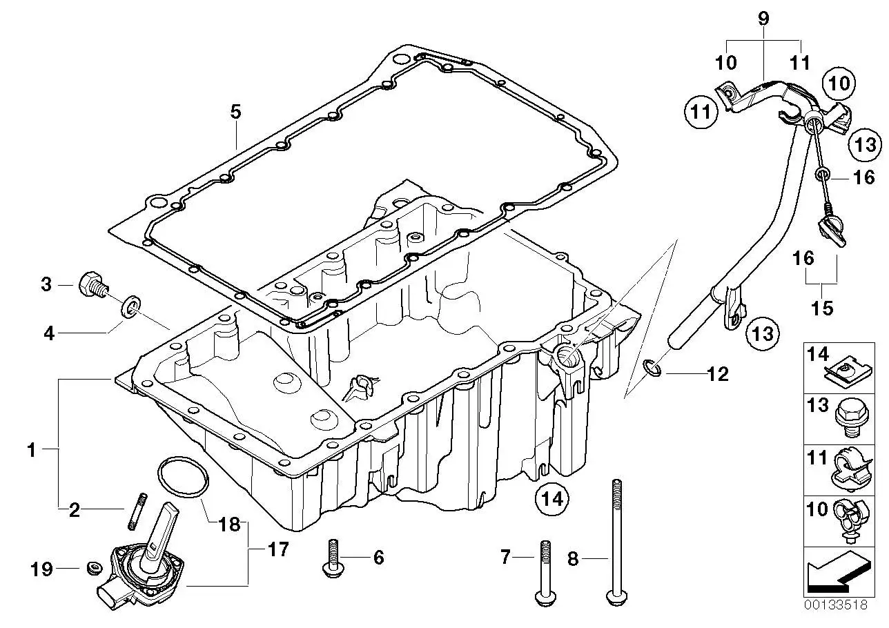 BMW Dichtung asbestfrei E46 E60 E61 E83 E87 E90 E91 11130139259