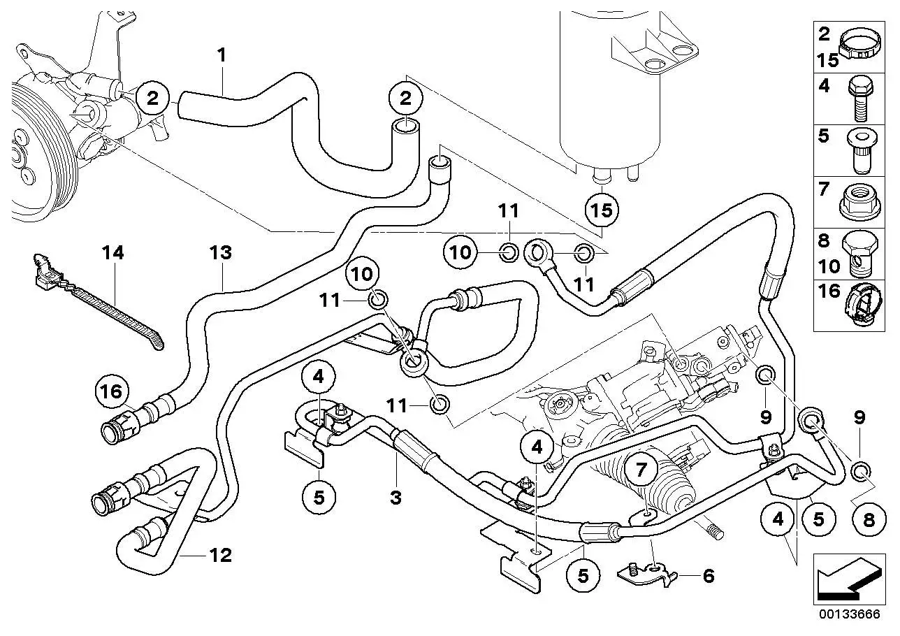BMW Dehnschlauch Aktivlenkung E60 E61 E63 E64 32416761507