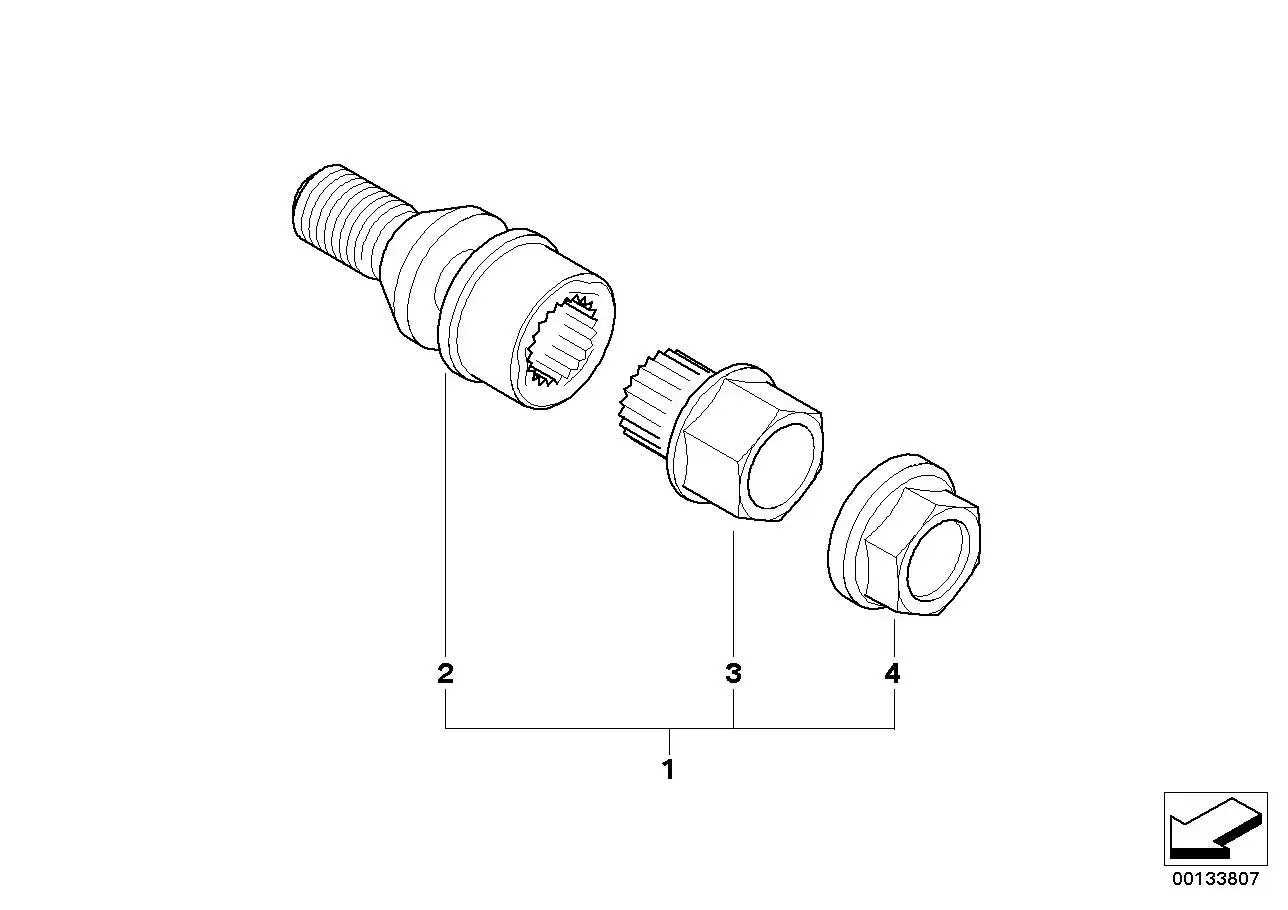 BMW Satz Radschraubensicherung E65 E66 E83 36136786426 - 7er E65,
