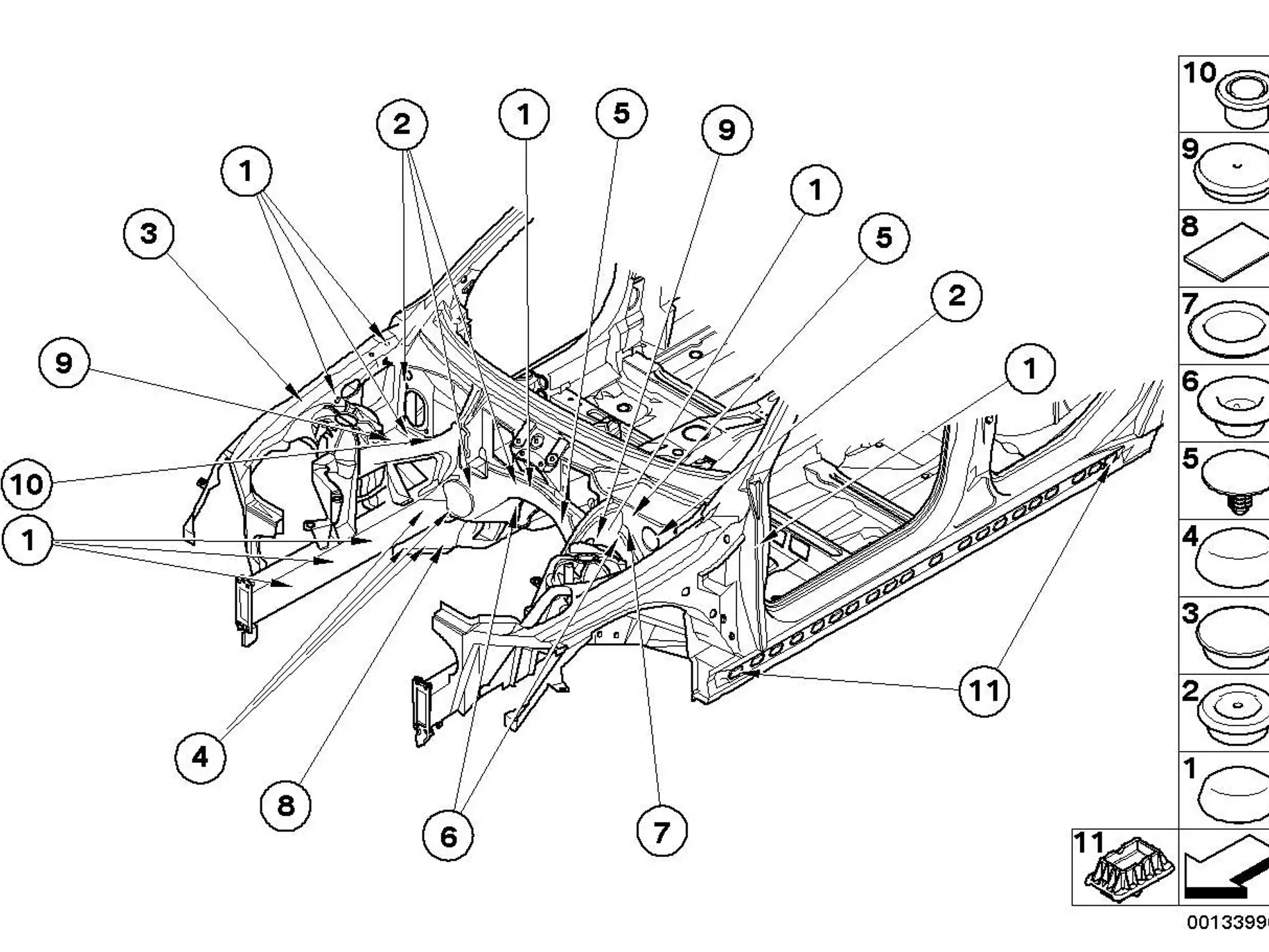 BMW Aufnahme Hebebühne E60 E61 F25 F26 F93 F95 F96 F97 F98 G01 G02 G05 G06 G07 G11 G12 G16 G20 G21 G28 G32 51717065919