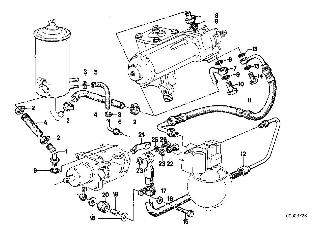 BMW Druckschlauch E23 32411124713