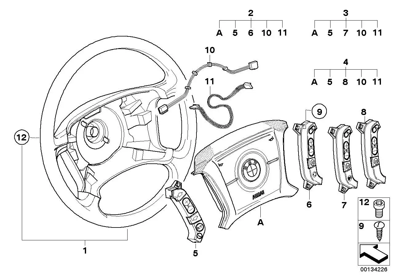 BMW Schalter Geschwindigkeitsr./Lenkradheiz. E38 E39 E53 E83 6131