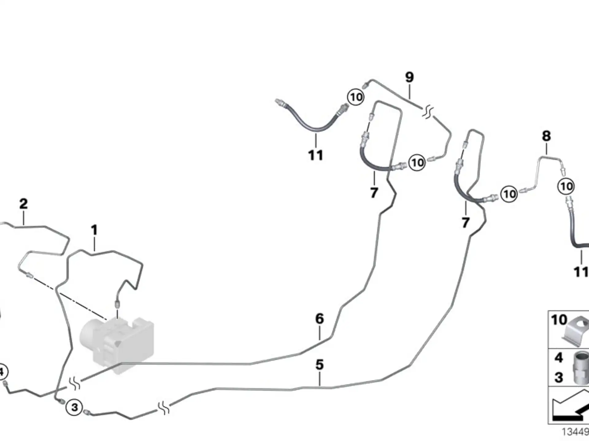 BMW Rohrleitung-Verbindungsstück- E81 E82 E84 E87 E88 E90 E91 E92 E93 34326853523