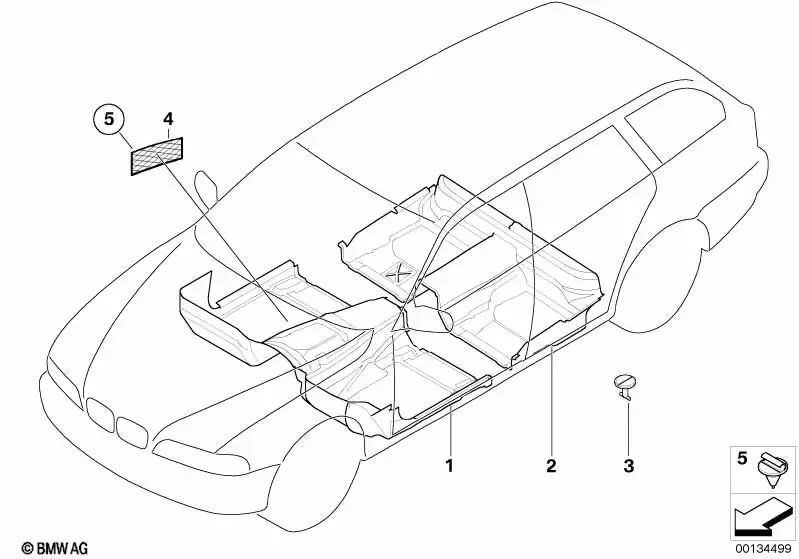 BMW Bodenverkleidung vorn 51478204000 - Bildposition 01