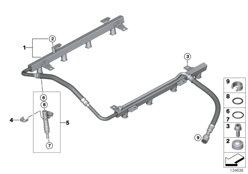 BMW Einspritzventil E53 E60 E61 E63 E64 E65 E66 E70 13647525721