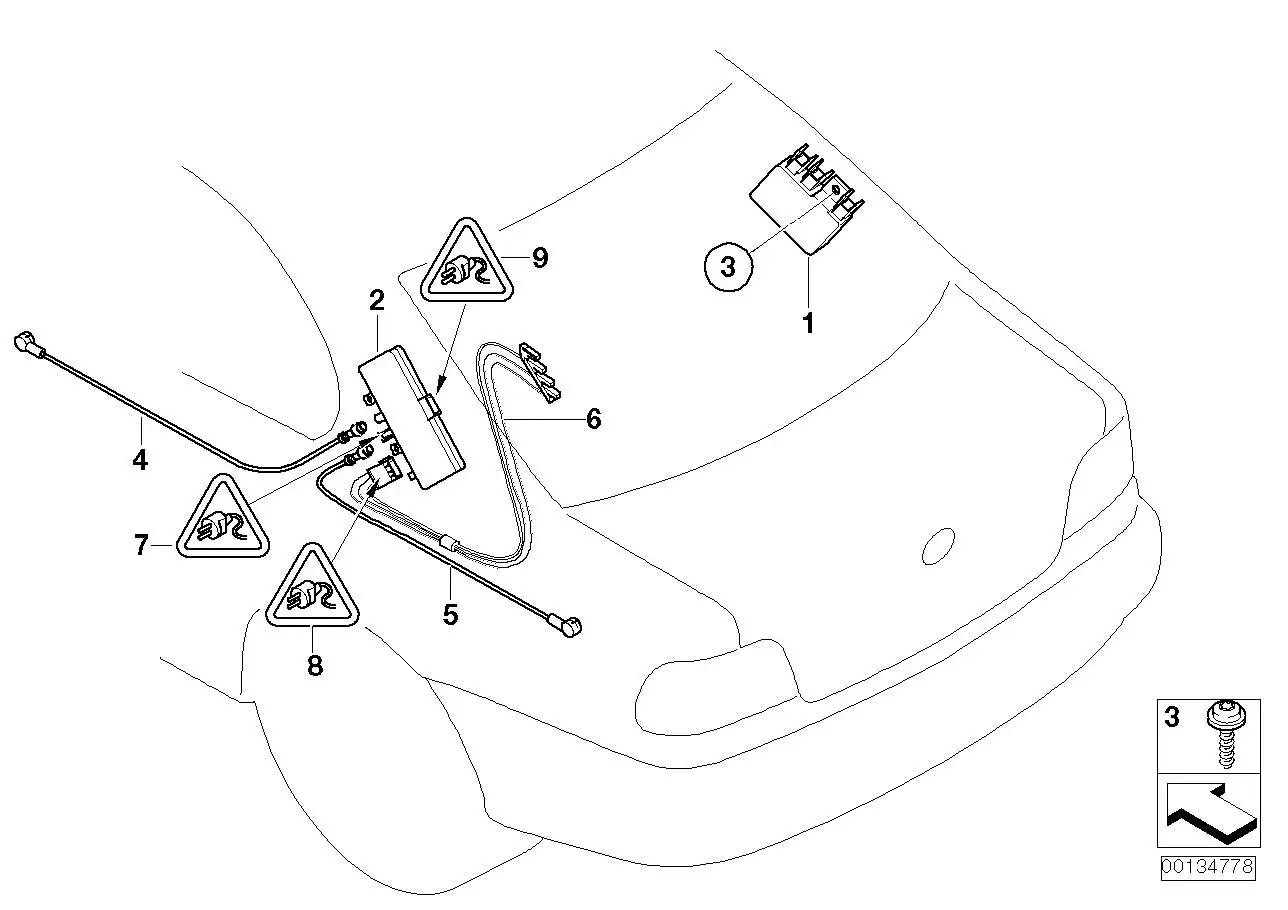 BMW Kabelsatz Heckscheibe/TV-Verstärker E46 61128373265 - Bildpos