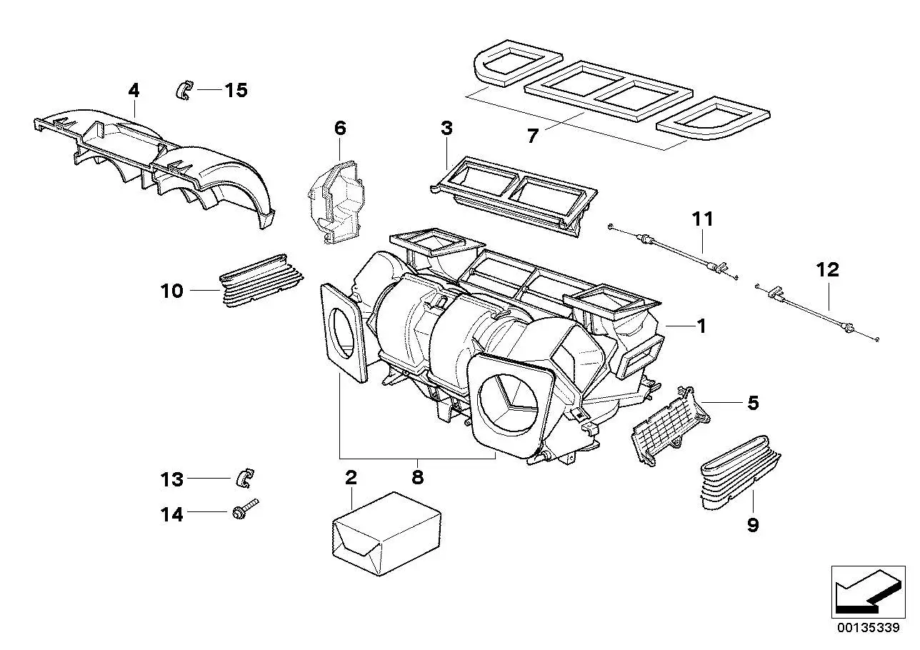 BMW Dichtung Frischluftanschluss E39 E53 64118363801 - Bildpositi