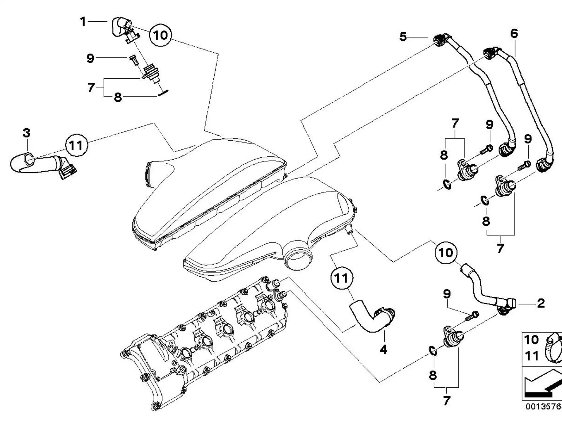 BMW Entlüftungsschlauch E60 E61 E63 E64 11617838897