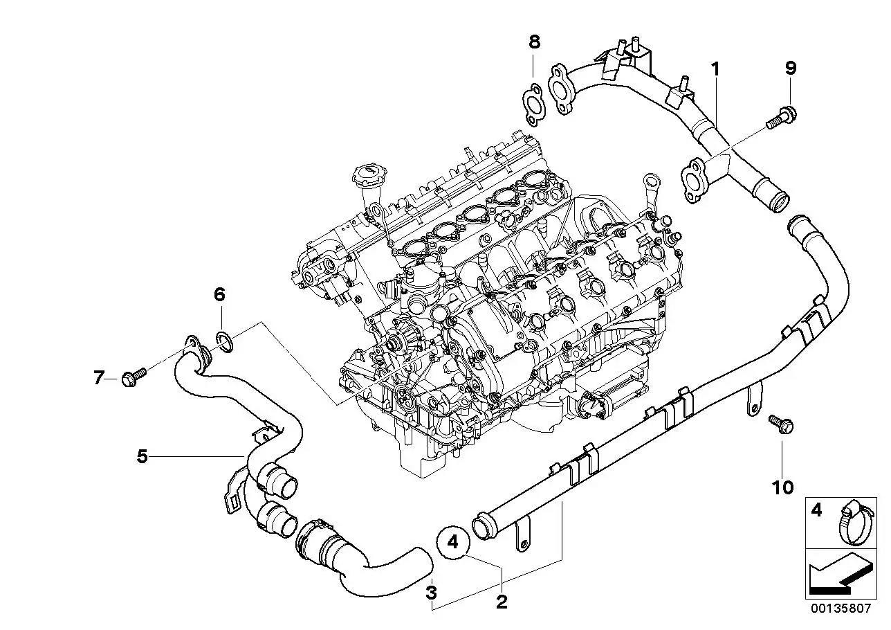 BMW Rücklaufrohr E60 E61 E63 E64 11537834115 - Bildposition 05