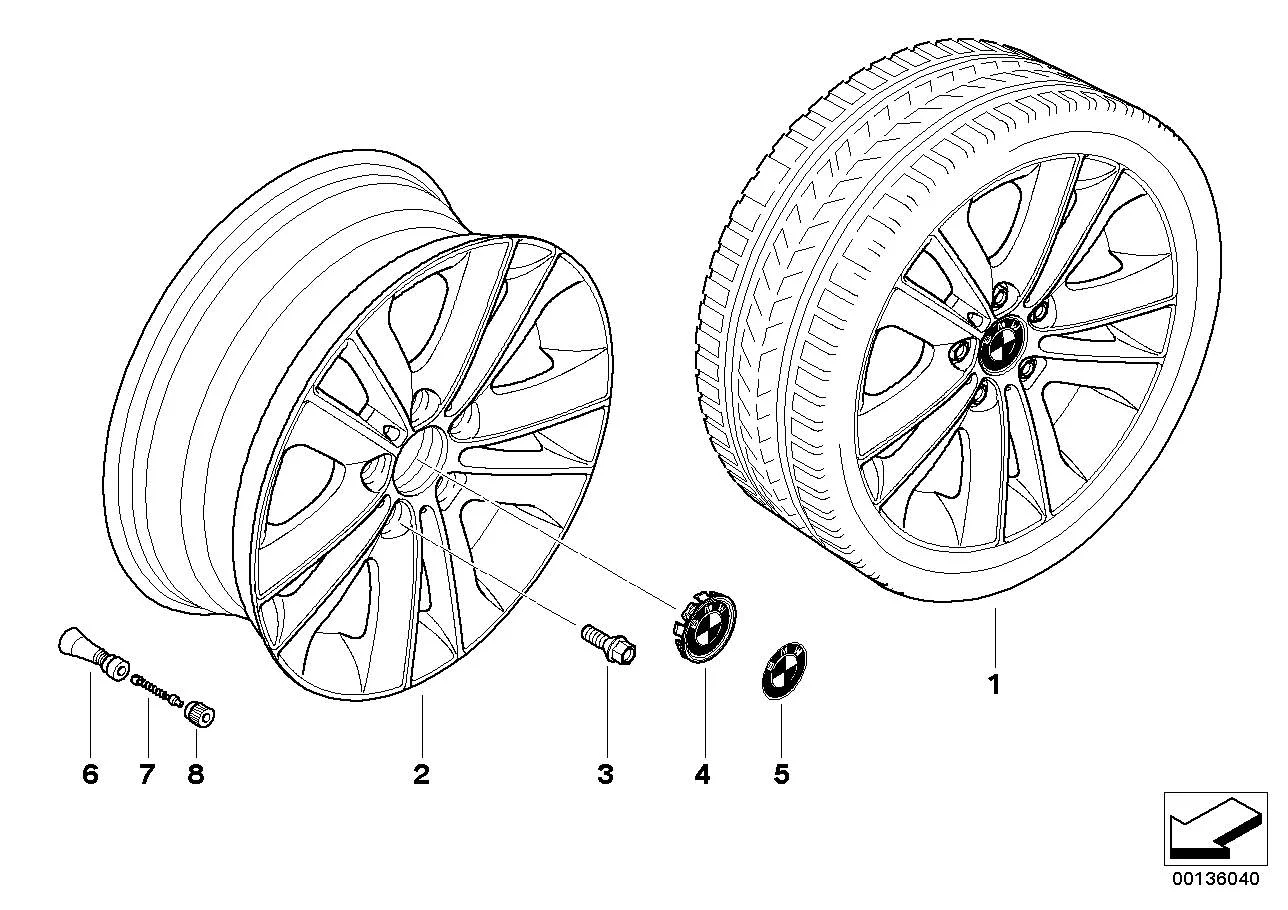 BMW Ventilkappe RDC E38 E39 E46 E53 E65 E66 E72 E84 E89 F01 F02 F04 F06 F07 F10 F11 F12 F13 F25 F26 F31 F32 F33 F82 R55 R56 R57 R58 R59 R60 R61 36111095436
