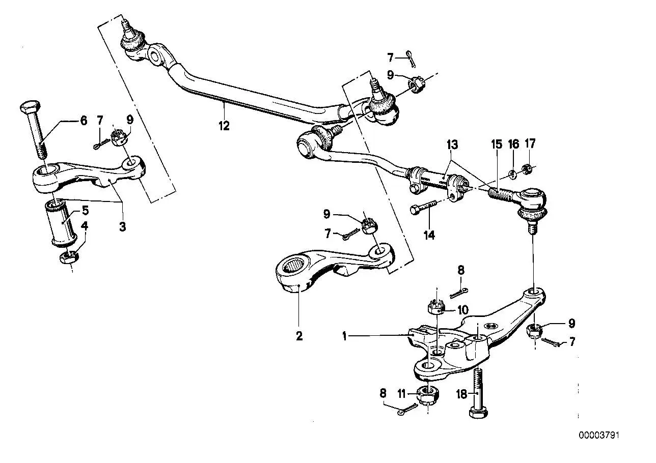 BMW Spurstange Mitte E23 32211128366