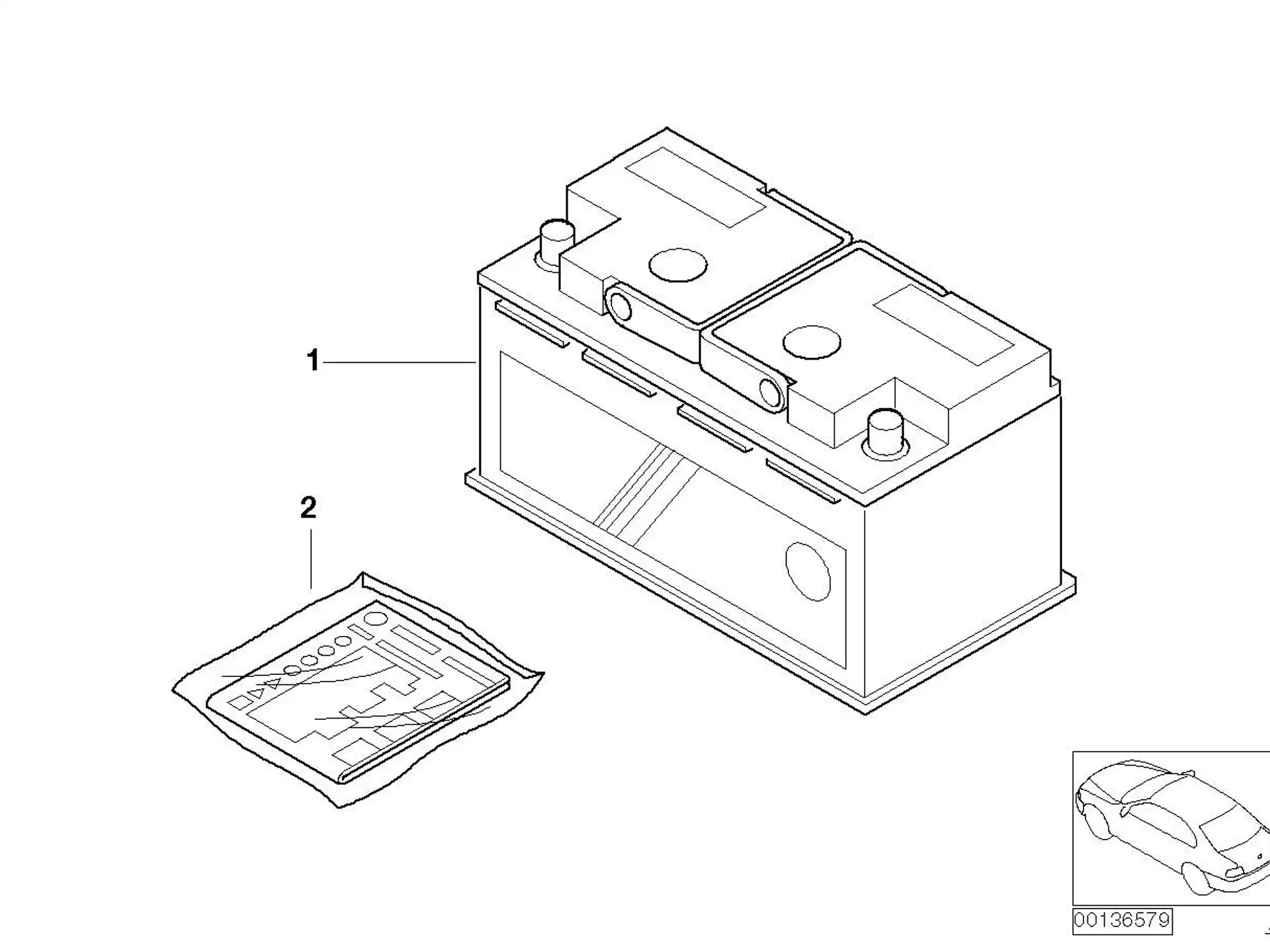 BMW Original BMW Batterie gefüllt E38 E39 E46 E53 E60 E61 E81 E82 E83 E87 E88 E89 E90 E91 E92 E93 61217604822