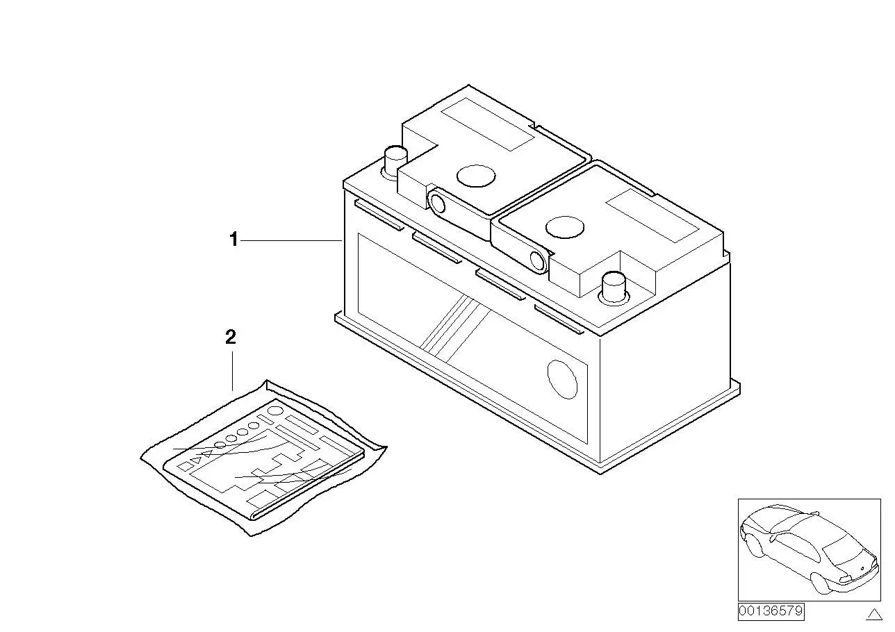 BMW Original BMW Batterie gefüllt E38 E39 E46 E53 E60 E61 E81 E82