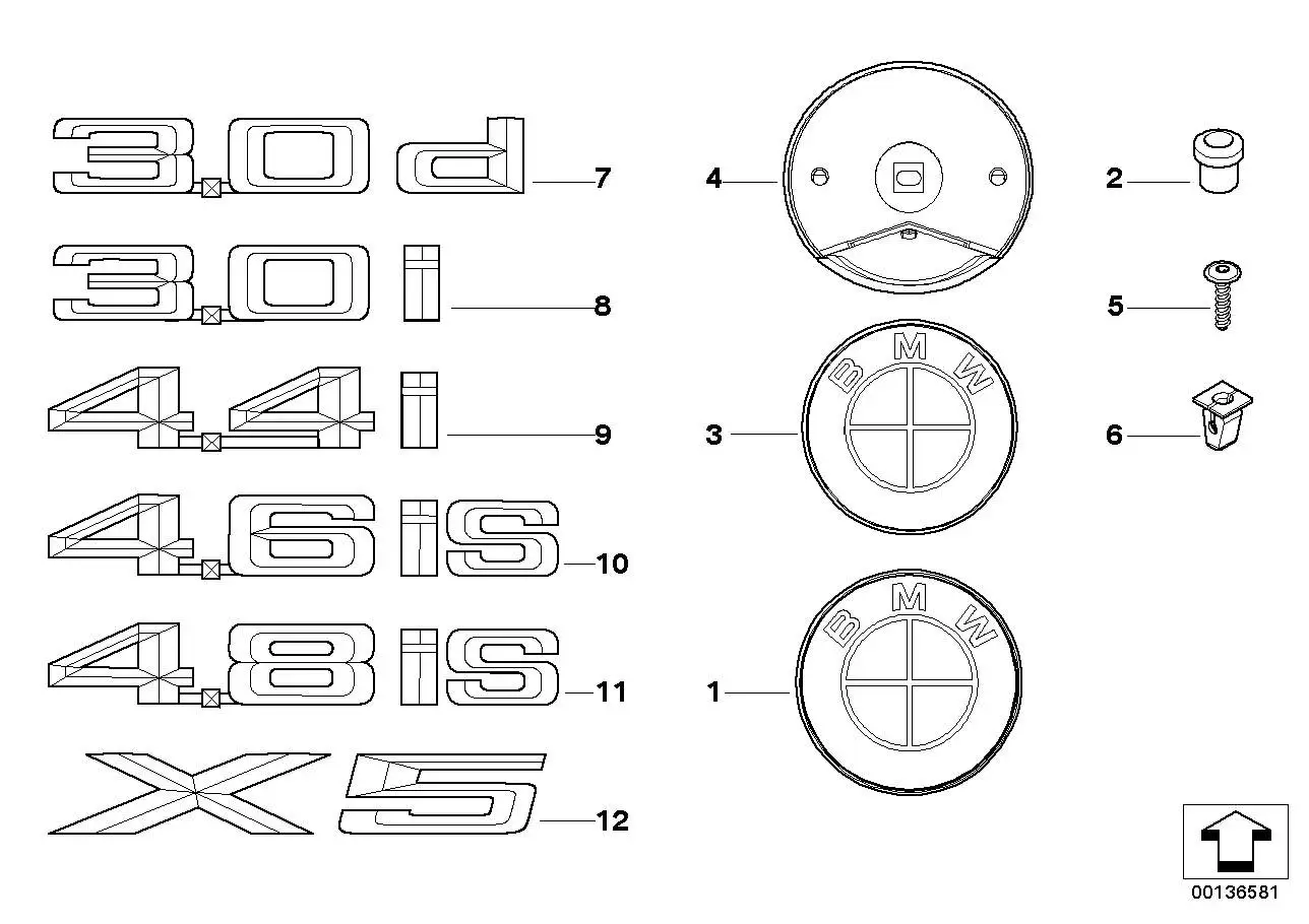 BMW Emblem geklebt E53 E70 51148402675