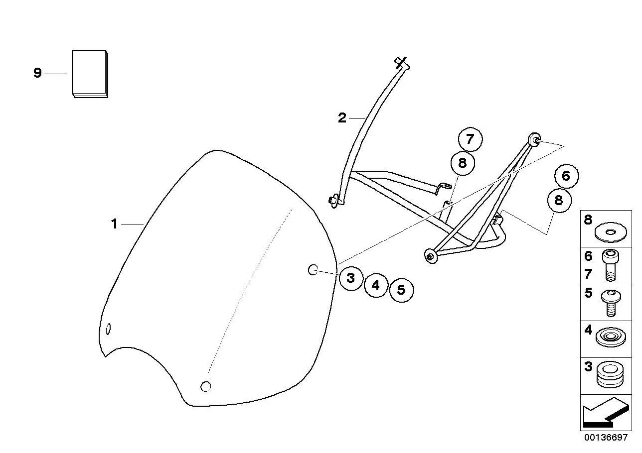 BMW Windschild hoch R28 71607686761