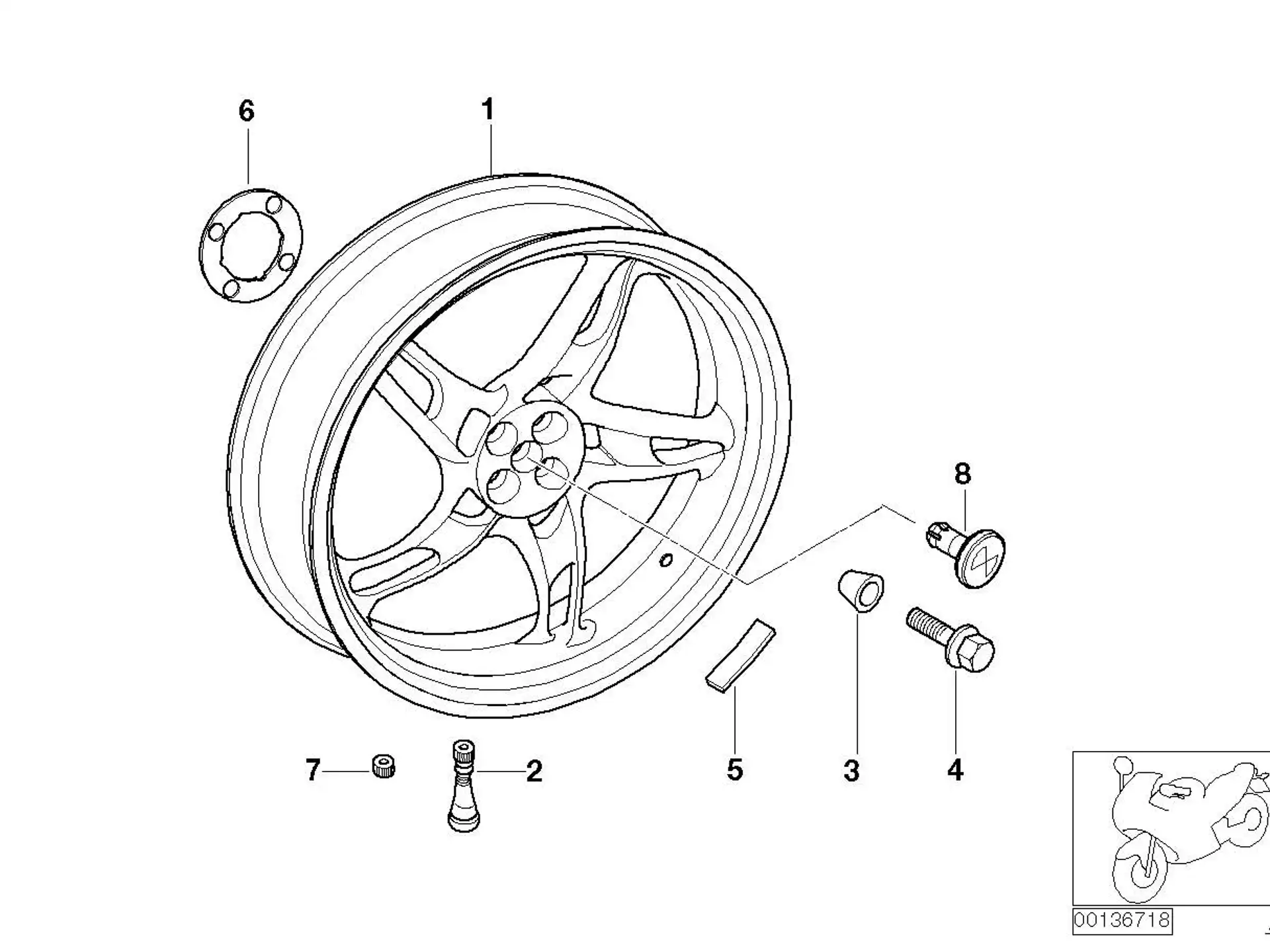 BMW Radschraube K41 R22 R28 36312333225
