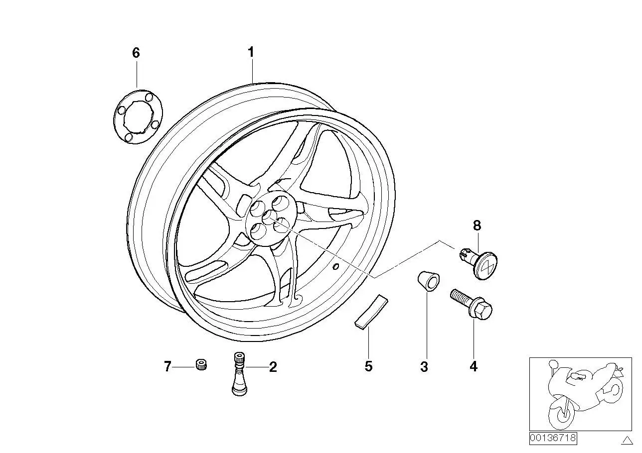 BMW Hinterrad Silber R28 36312335284