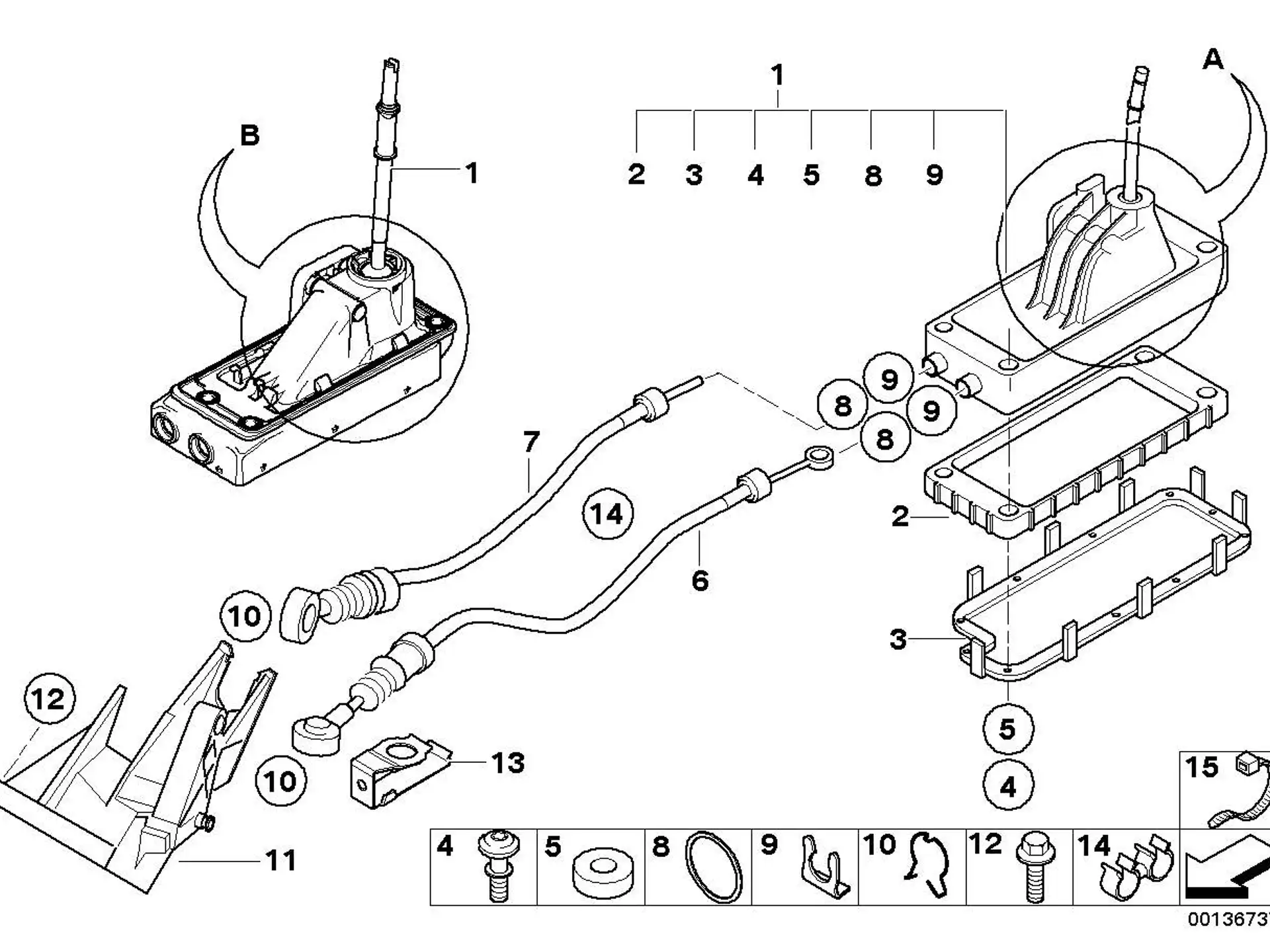BMW Schaltseilzug Wählwelle R50 25117515456
