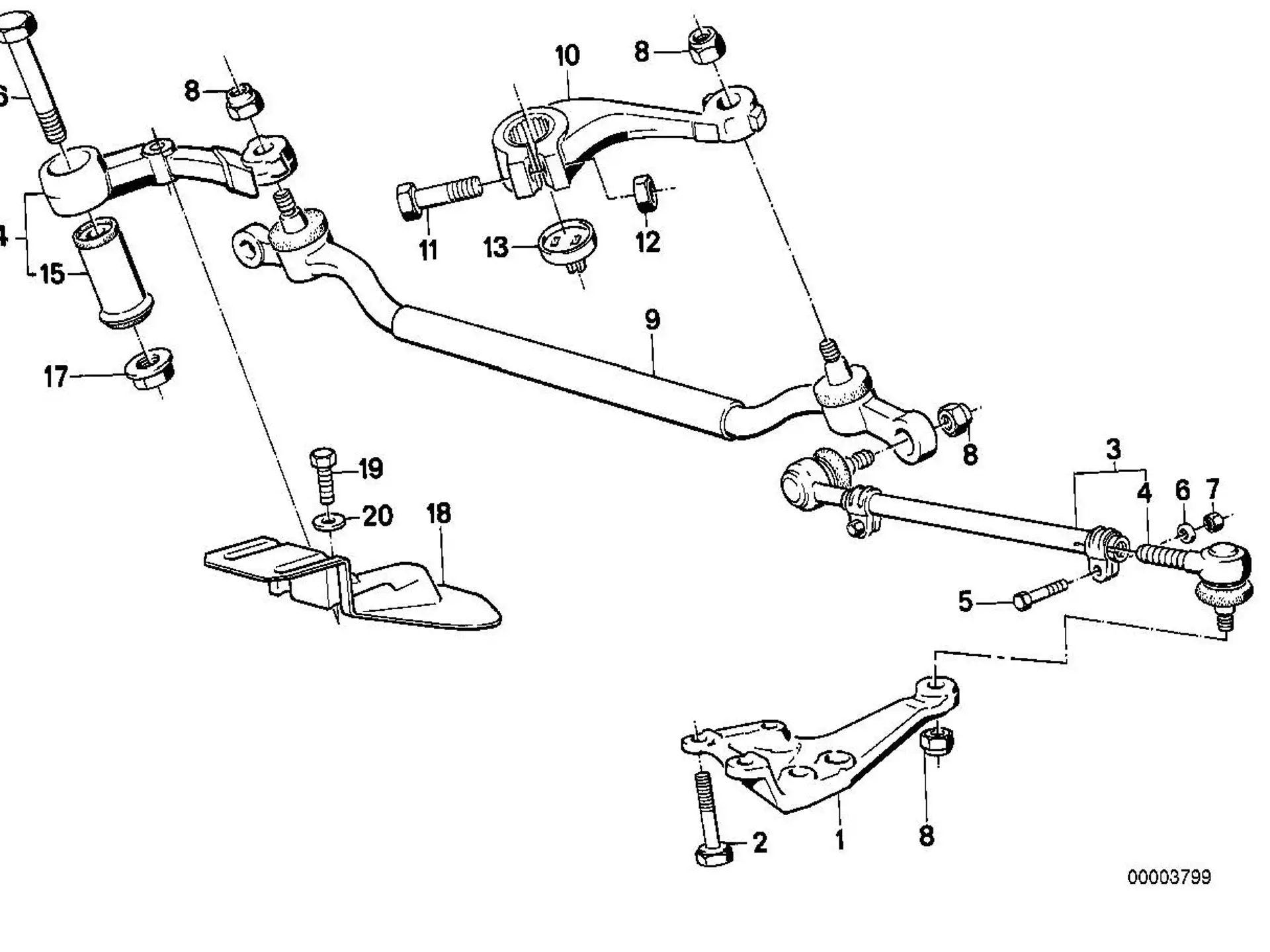 BMW Lenkhebel E31 E32 E34 32211137467