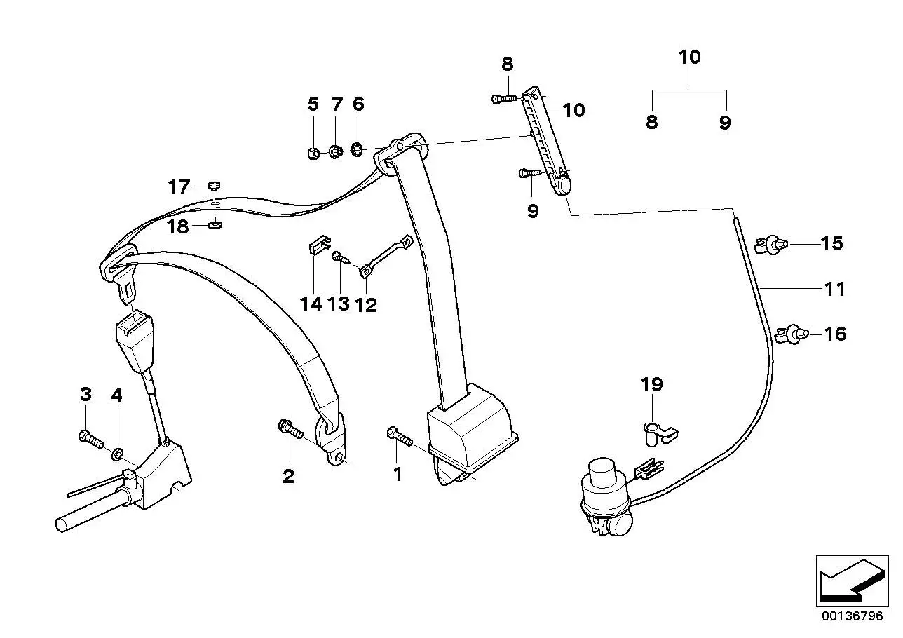BMW Kabelhalter E32 E34 E38 E39 72118107069 - Bildposition 16