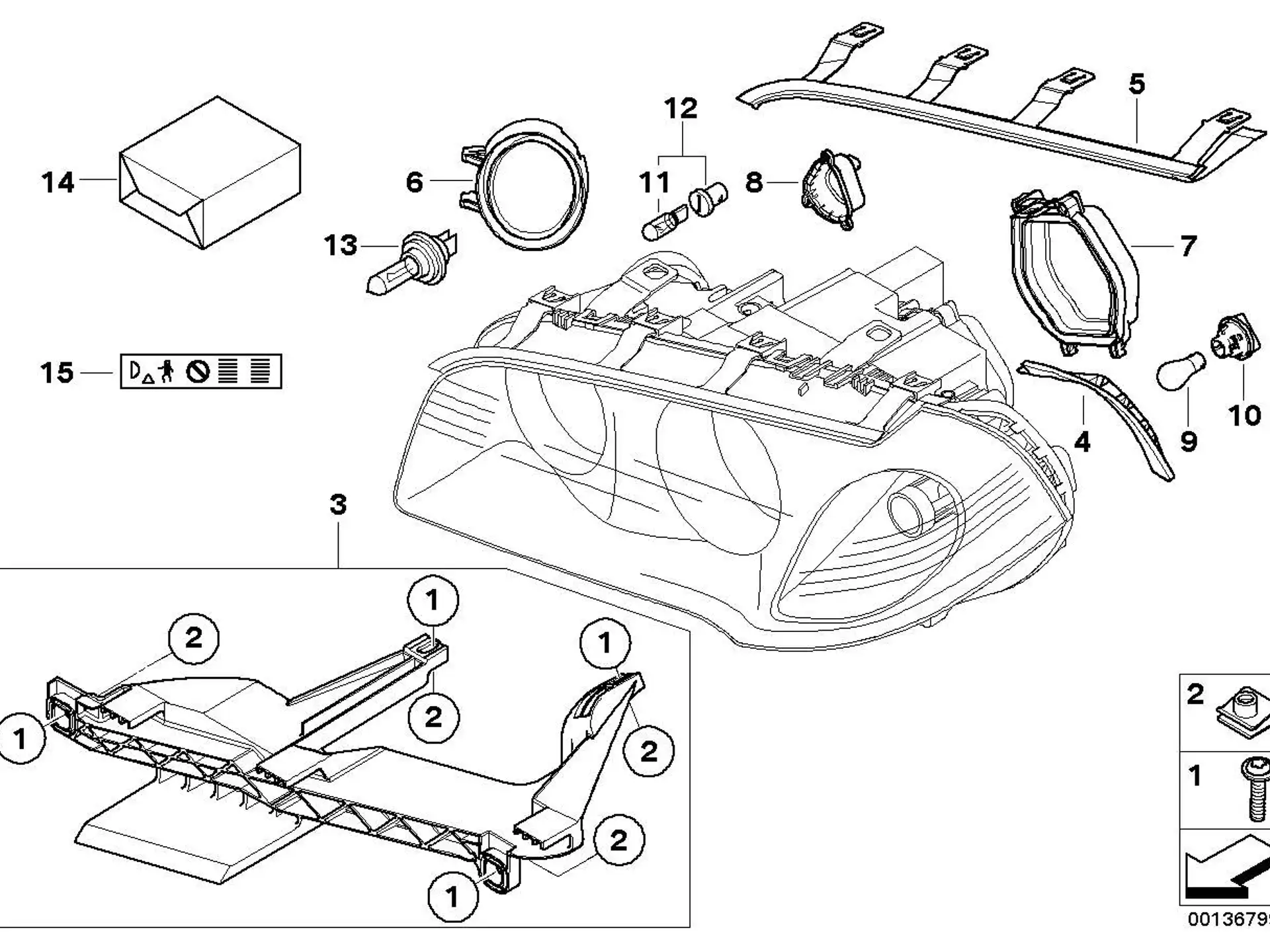 BMW Dichtung Scheinwerfer-Motorhaube links E83 63126939273