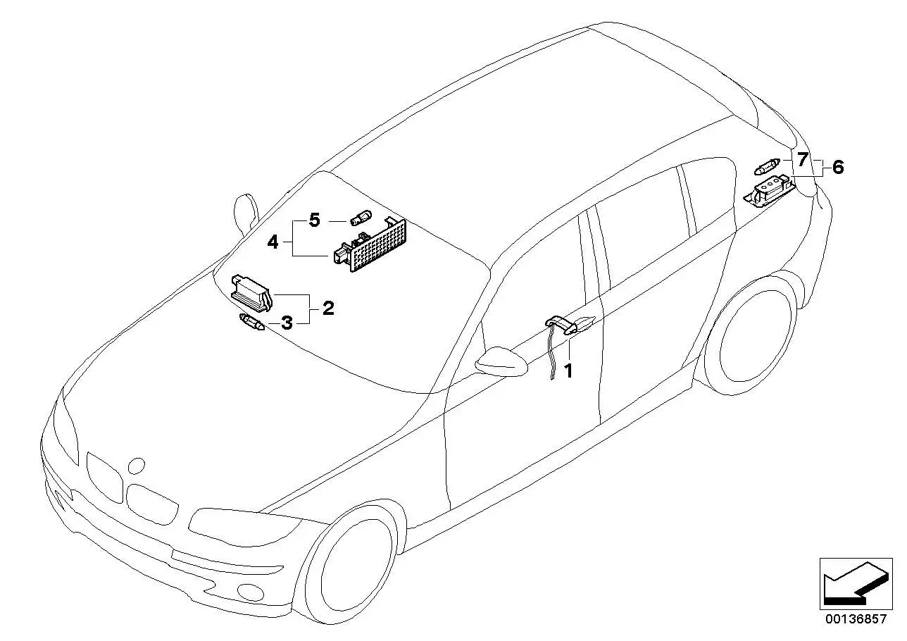BMW Handschuhkastenleuchte E46 E53 E81 E82 E83 E84 E87 E88 E89 E9